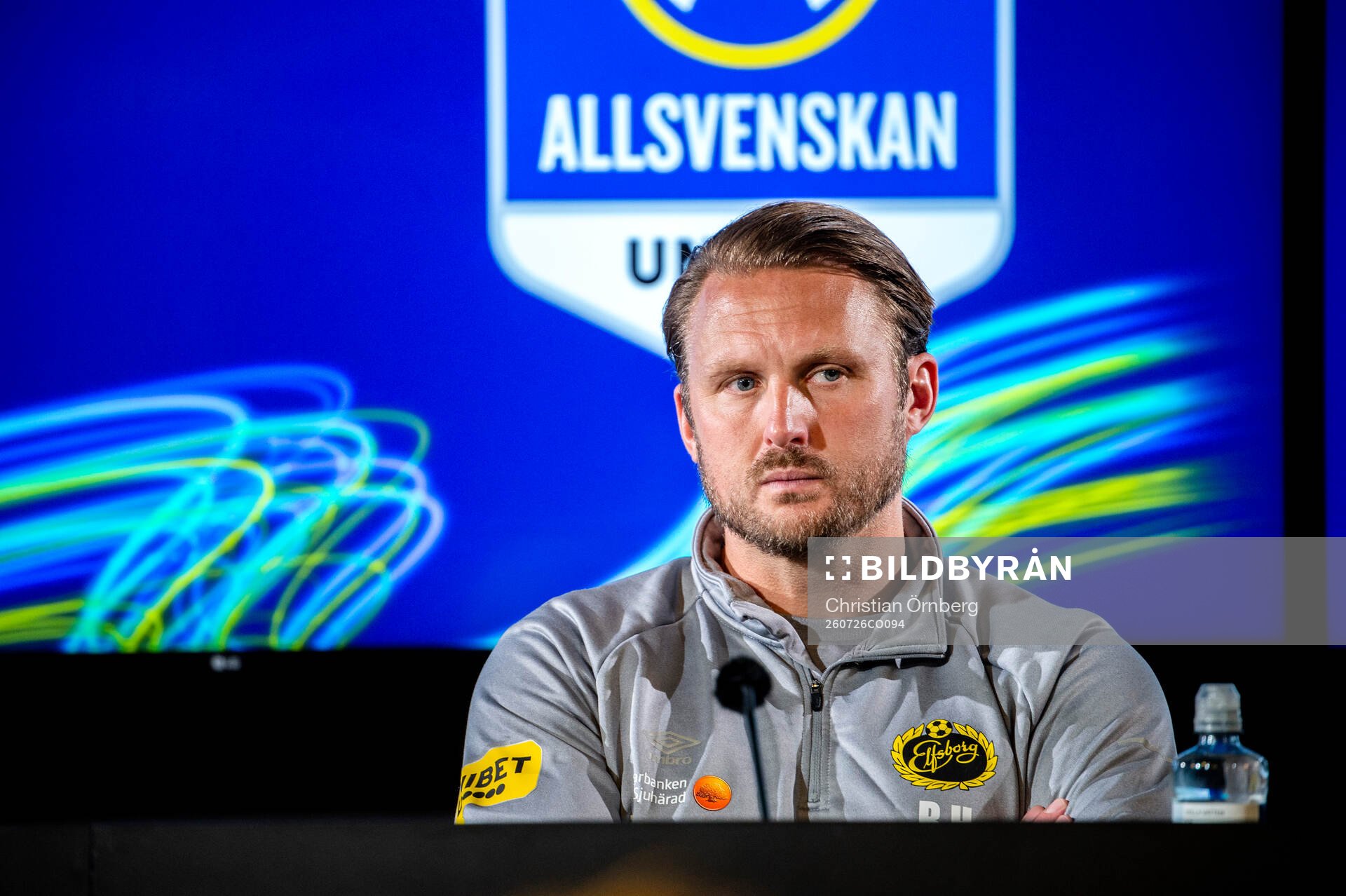 Elfsborgs manager Björn Hamberg på en presskonferens