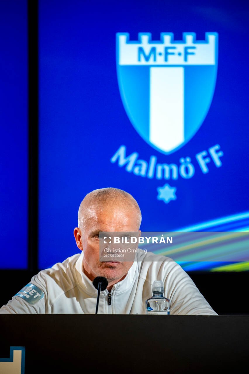 Malmö FFs huvudtränare Gaute Helstrup på en