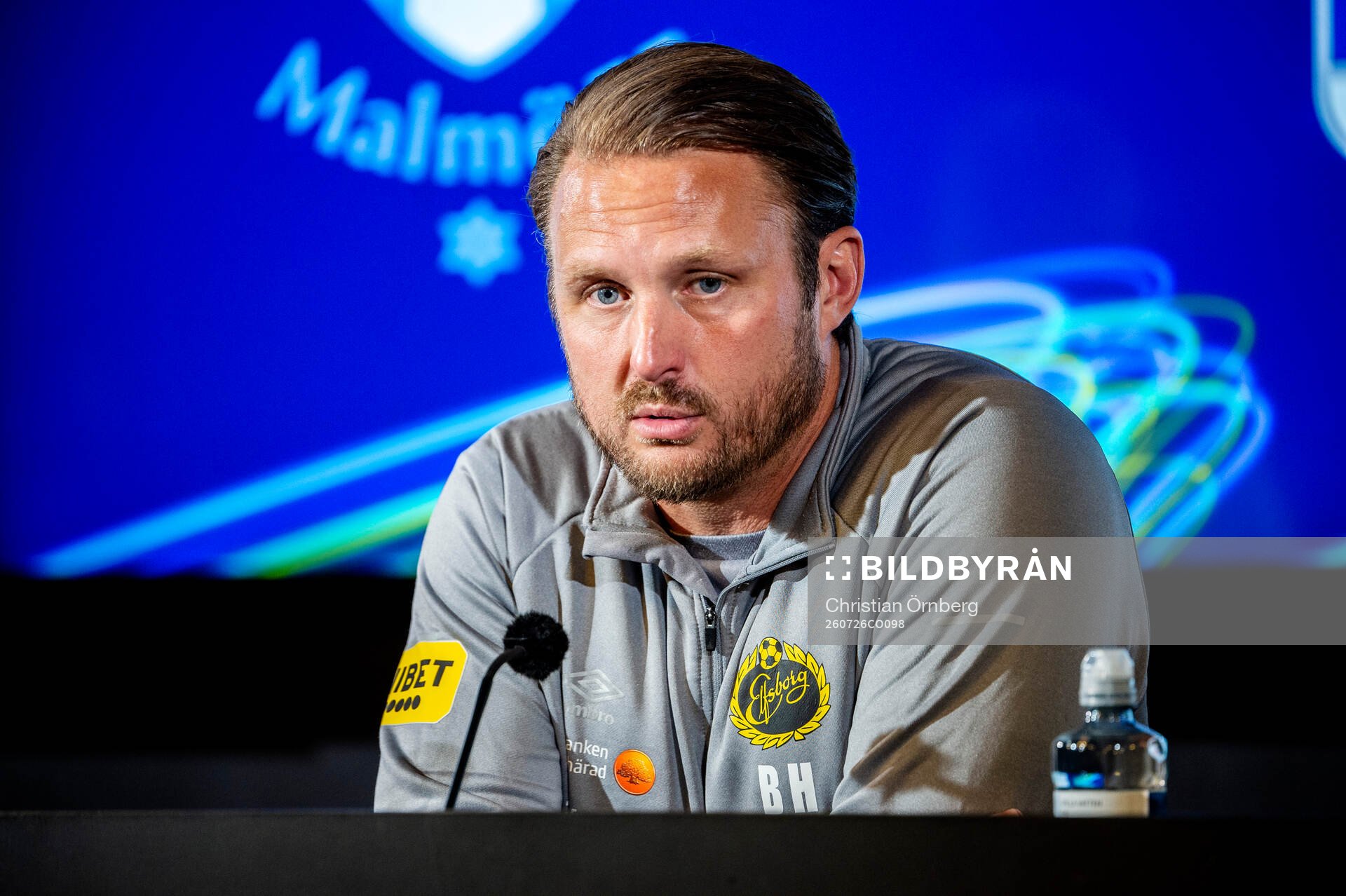 Elfsborgs manager Björn Hamberg på en presskonferens