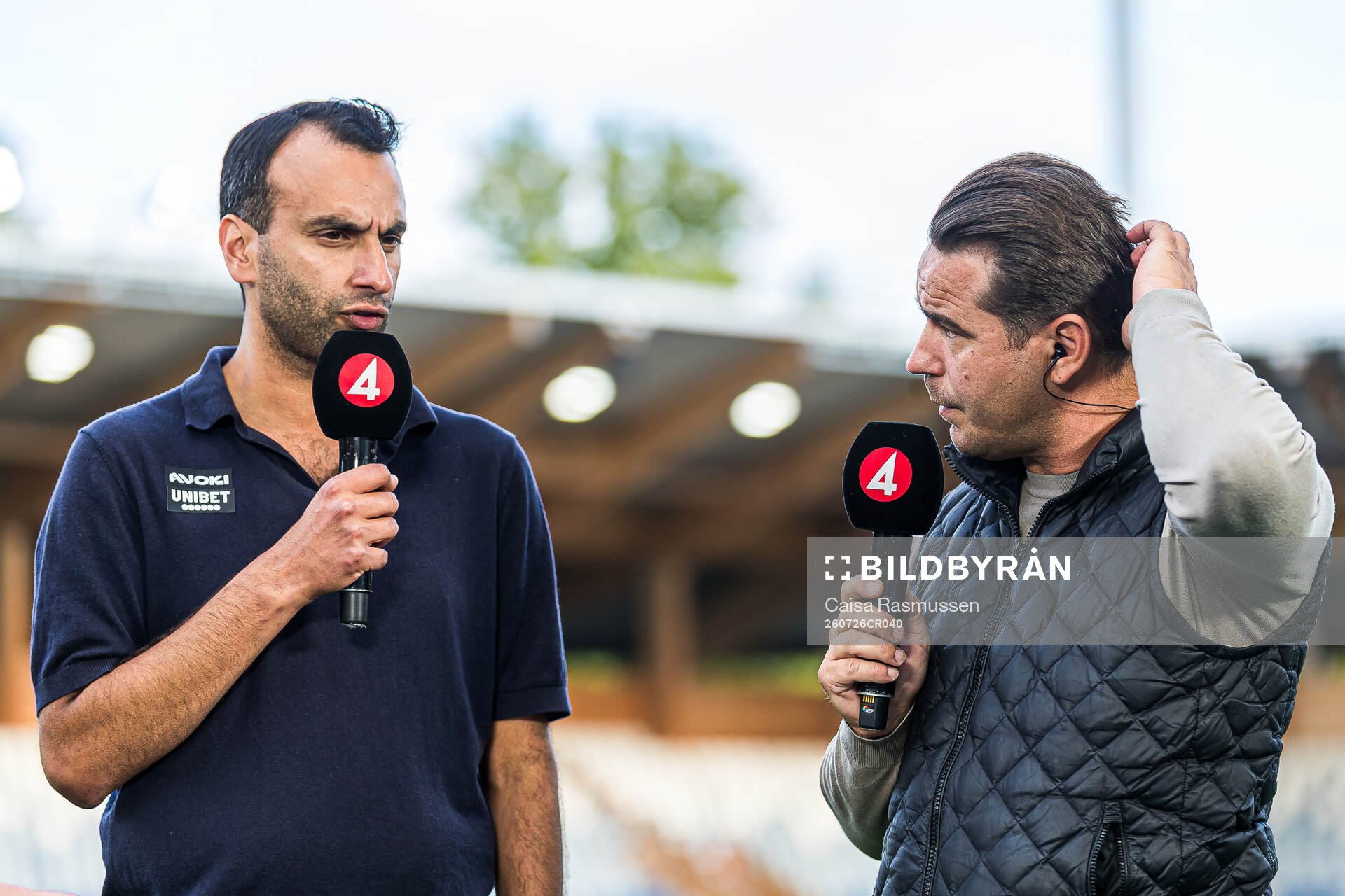 Sirius tränare Andreas Engelmark och TV4s Nordin Gerzic