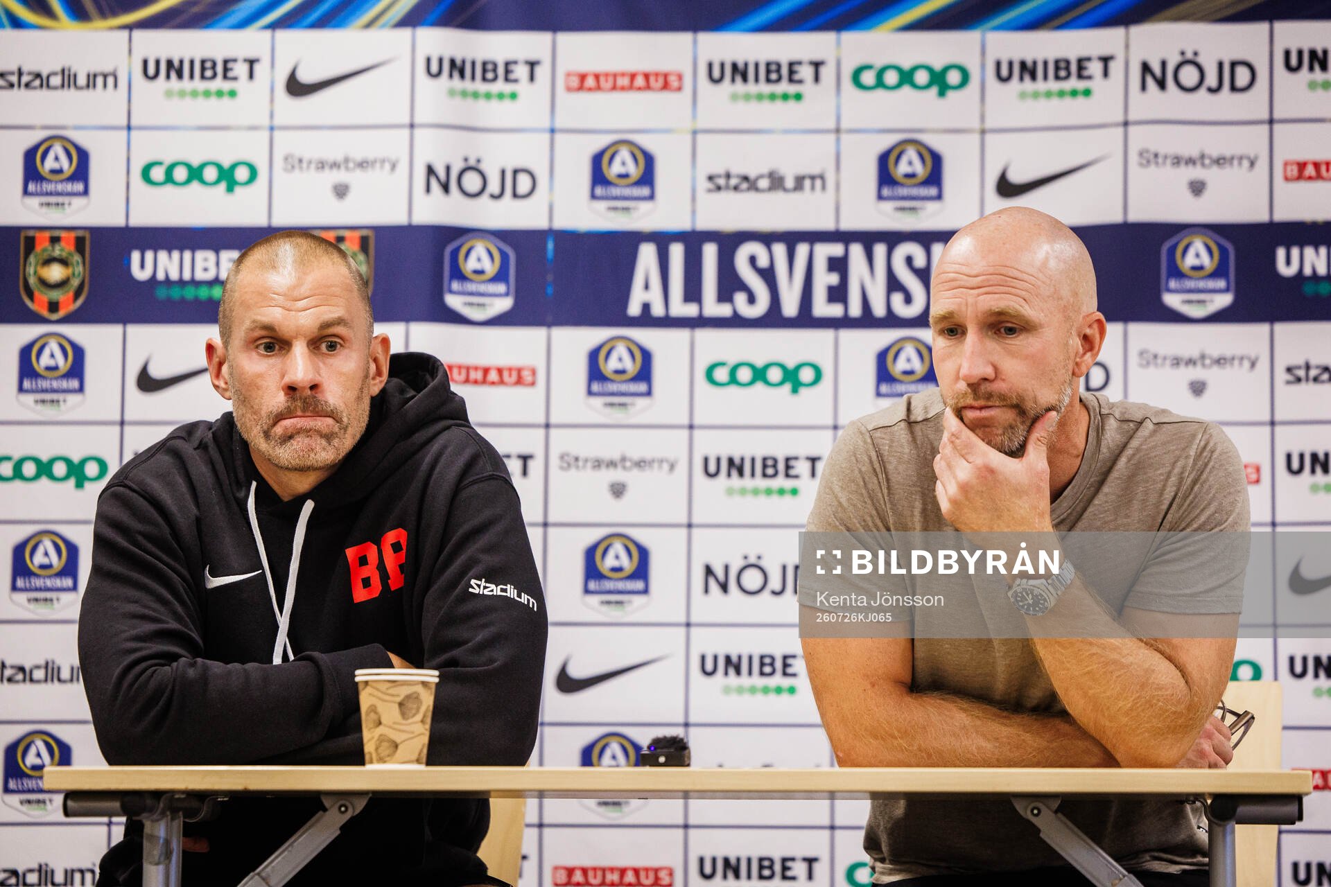 Brommapojkarnas tränare Ulf Kristiansson och Hammarbys