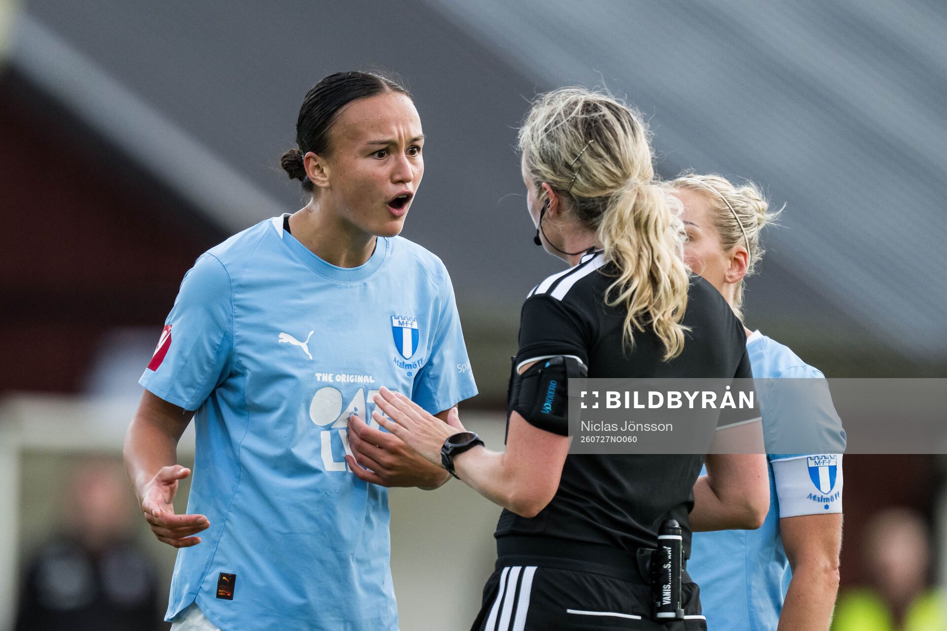 Malmö FFs Amy Joan Irene Sayer reagerar