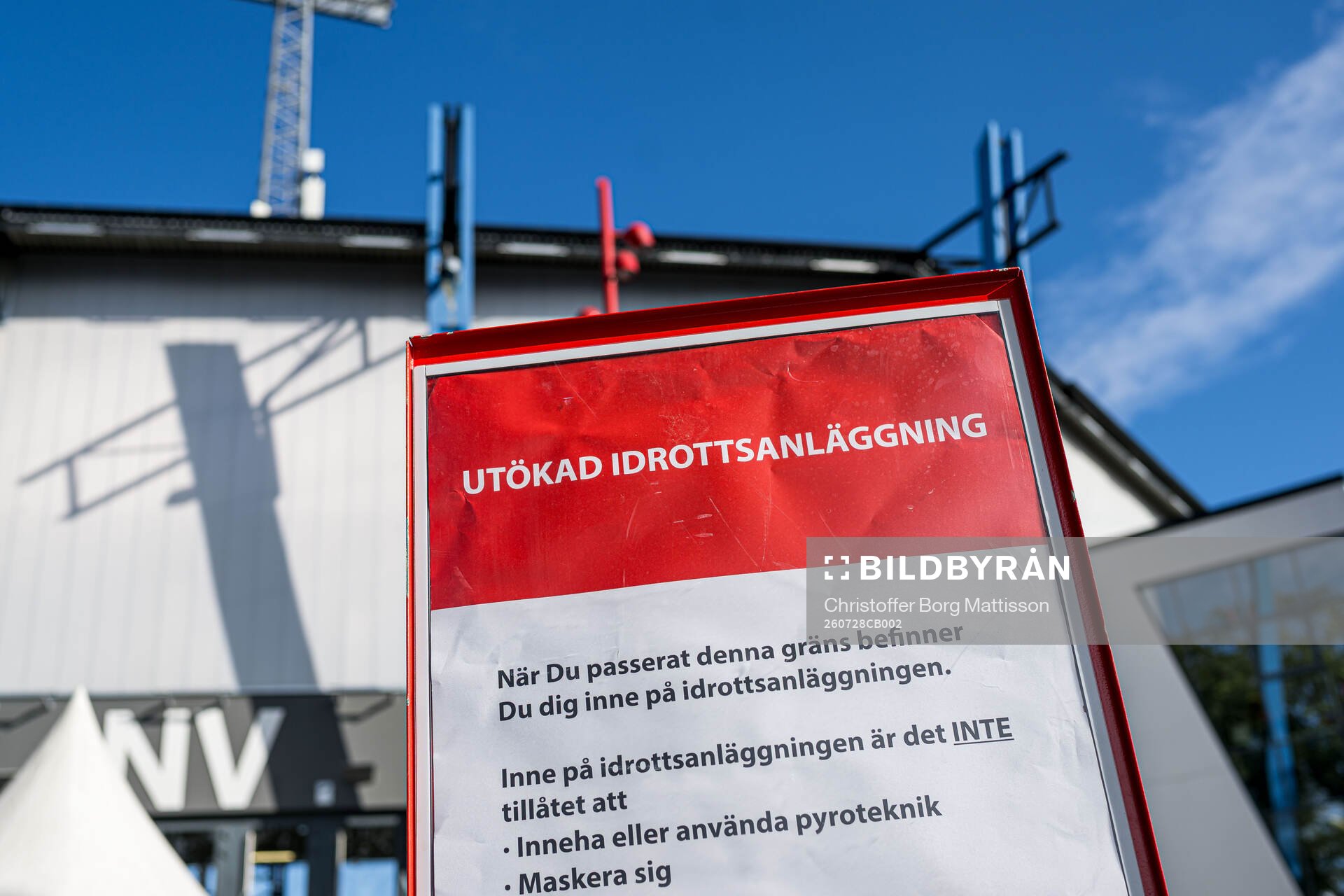 Skylt utanför Olympia