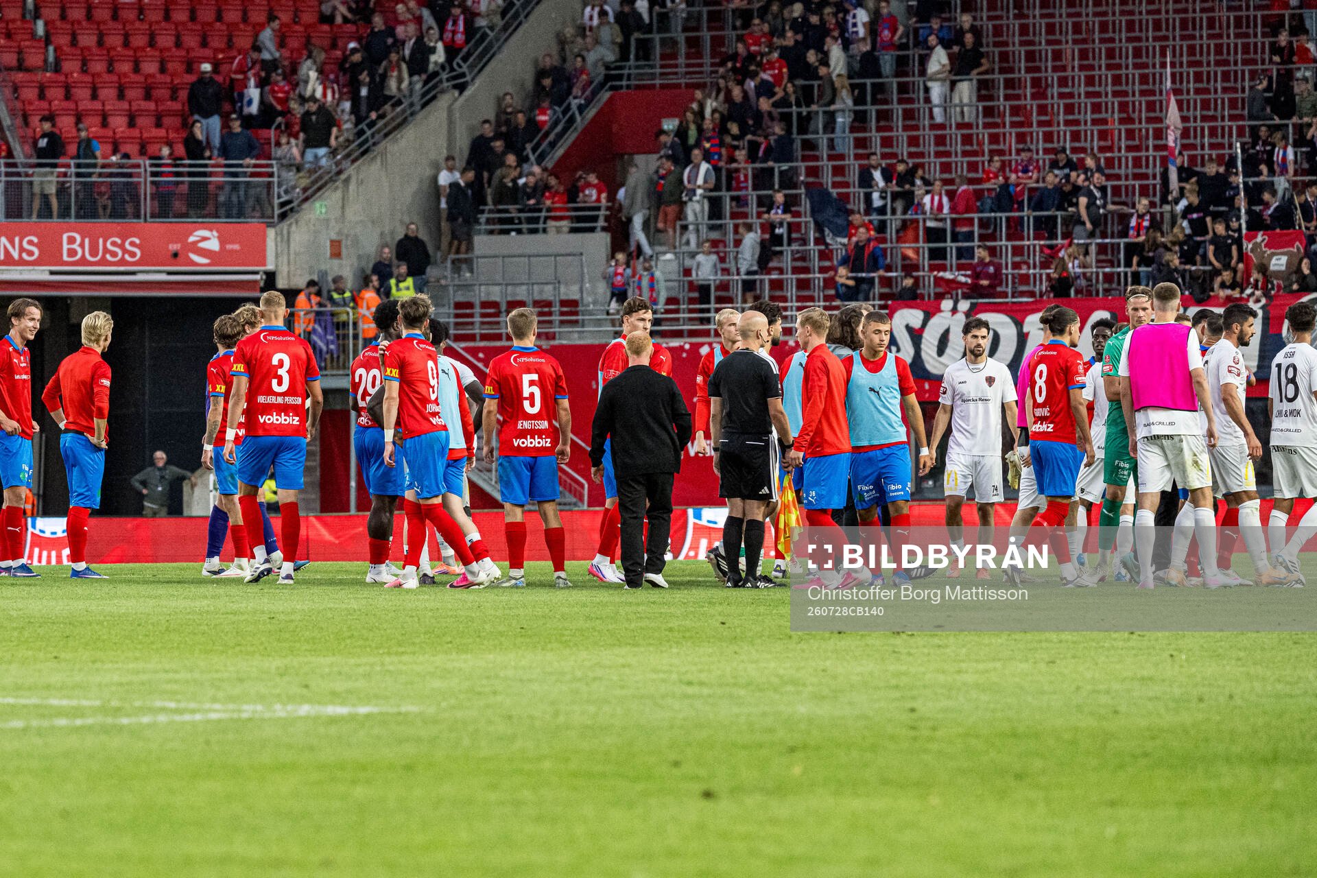 Helsingborgs spelare och Nordic Uniteds spelare