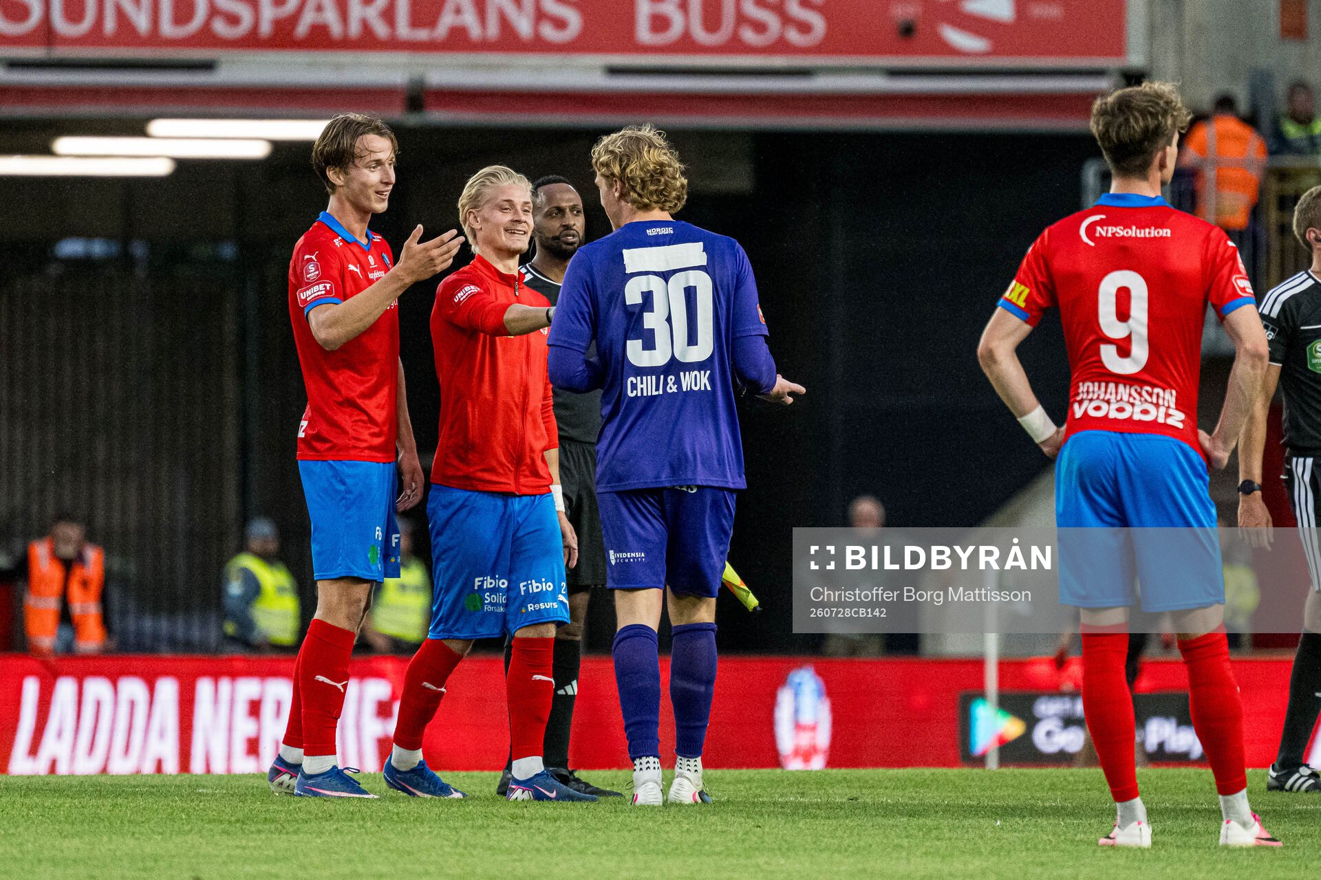 Helsingborgs Lukas Kjellnäs och Nordic Uniteds Amar Dzevlan