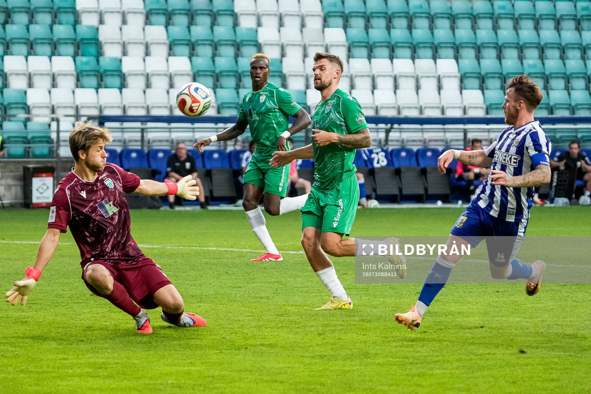 Goalkeeper Karl Vallner of Levadia Tallinn and Tobias