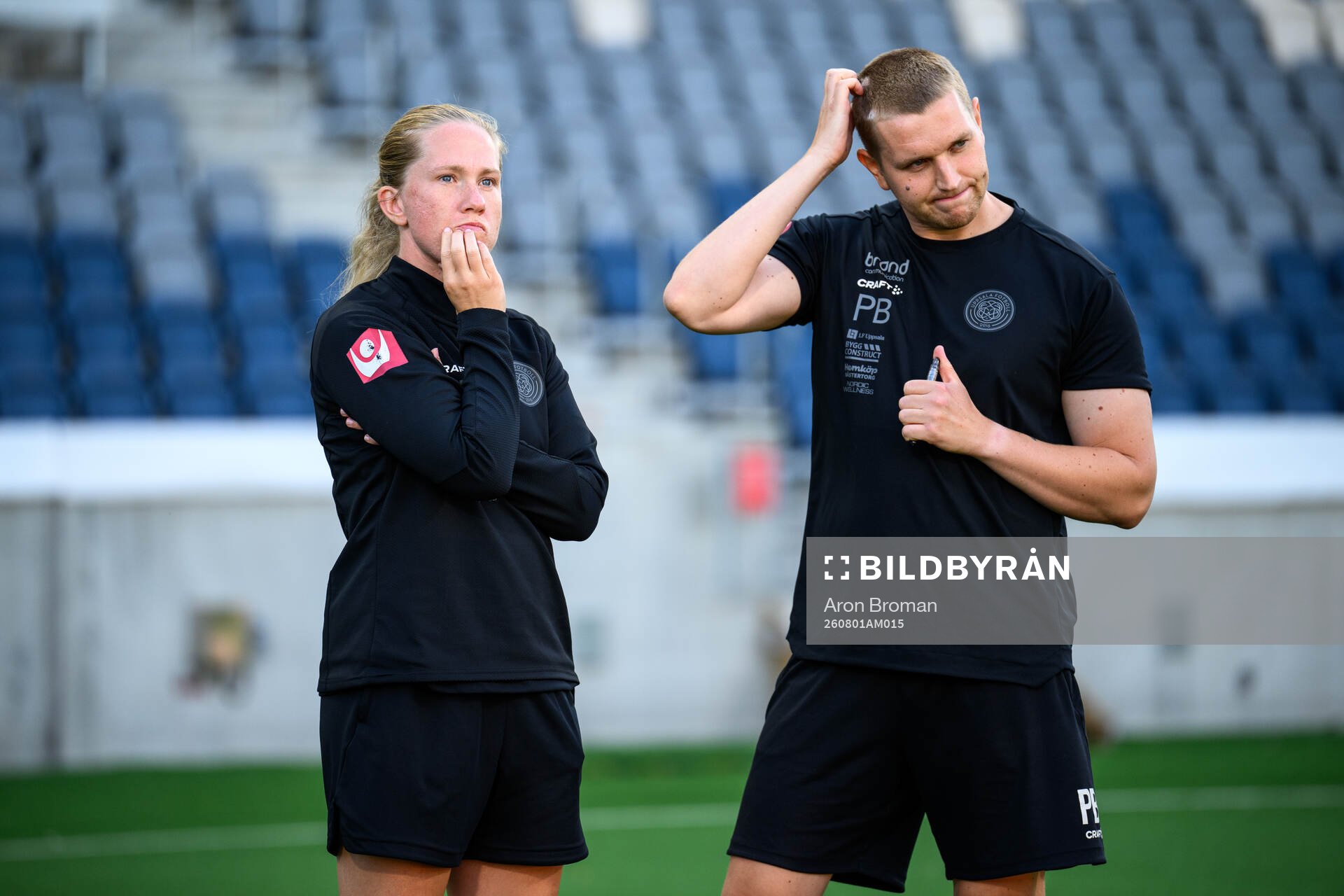 IK Uppsalas tränare Hanna Spets och fysioterapeut Pontus