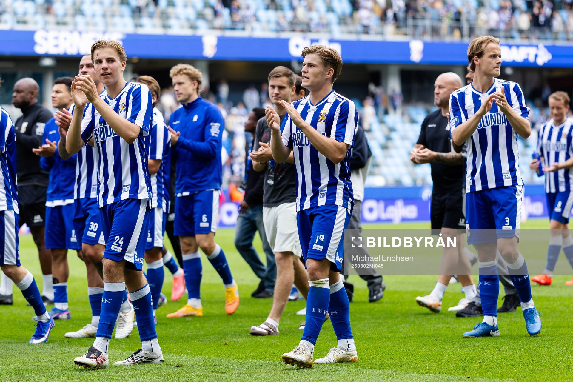 IFK Göteborgs Oliver Månsson, Felix Eriksson och August