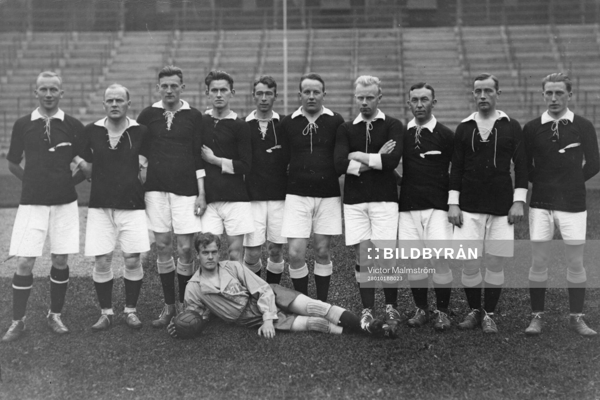 Fotboll, Norges journalistlag mot Sverige. 1928. Editors