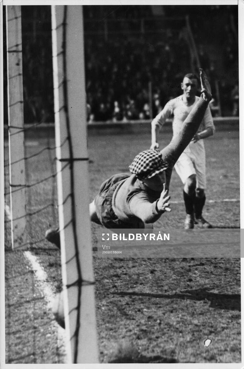 Fotboll, Vestermalms målvakt, Allsvenskan 1929. Stockholms