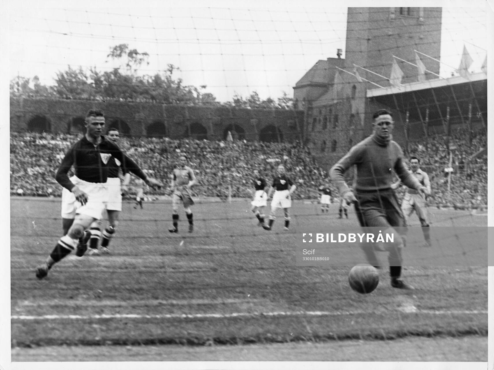Fotboll, Landskamp Sverige-Danmark 1933. Stockholm,