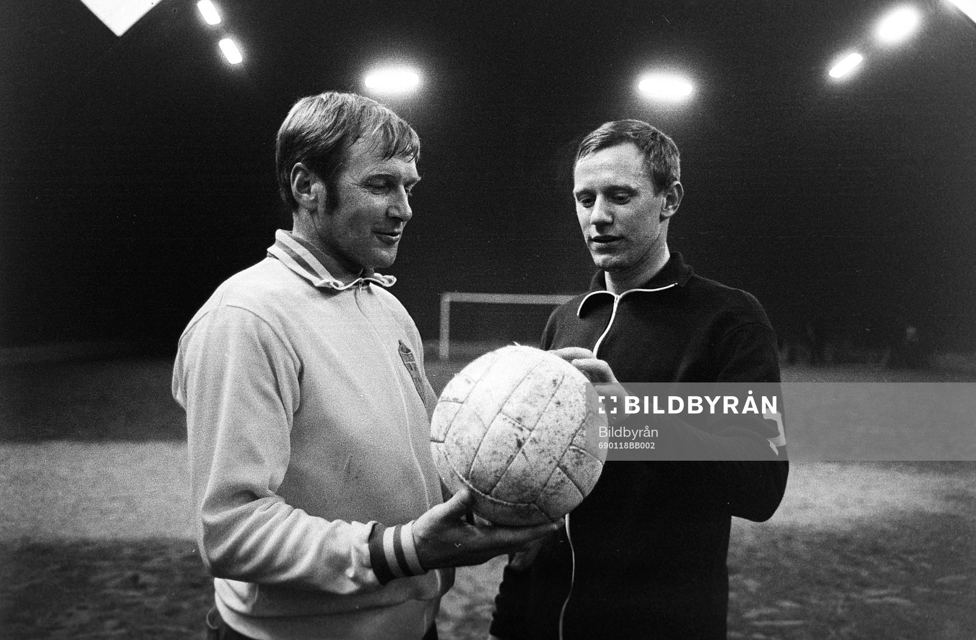 Orvar Bergmark, förbundskapten och Björn Nordqvist