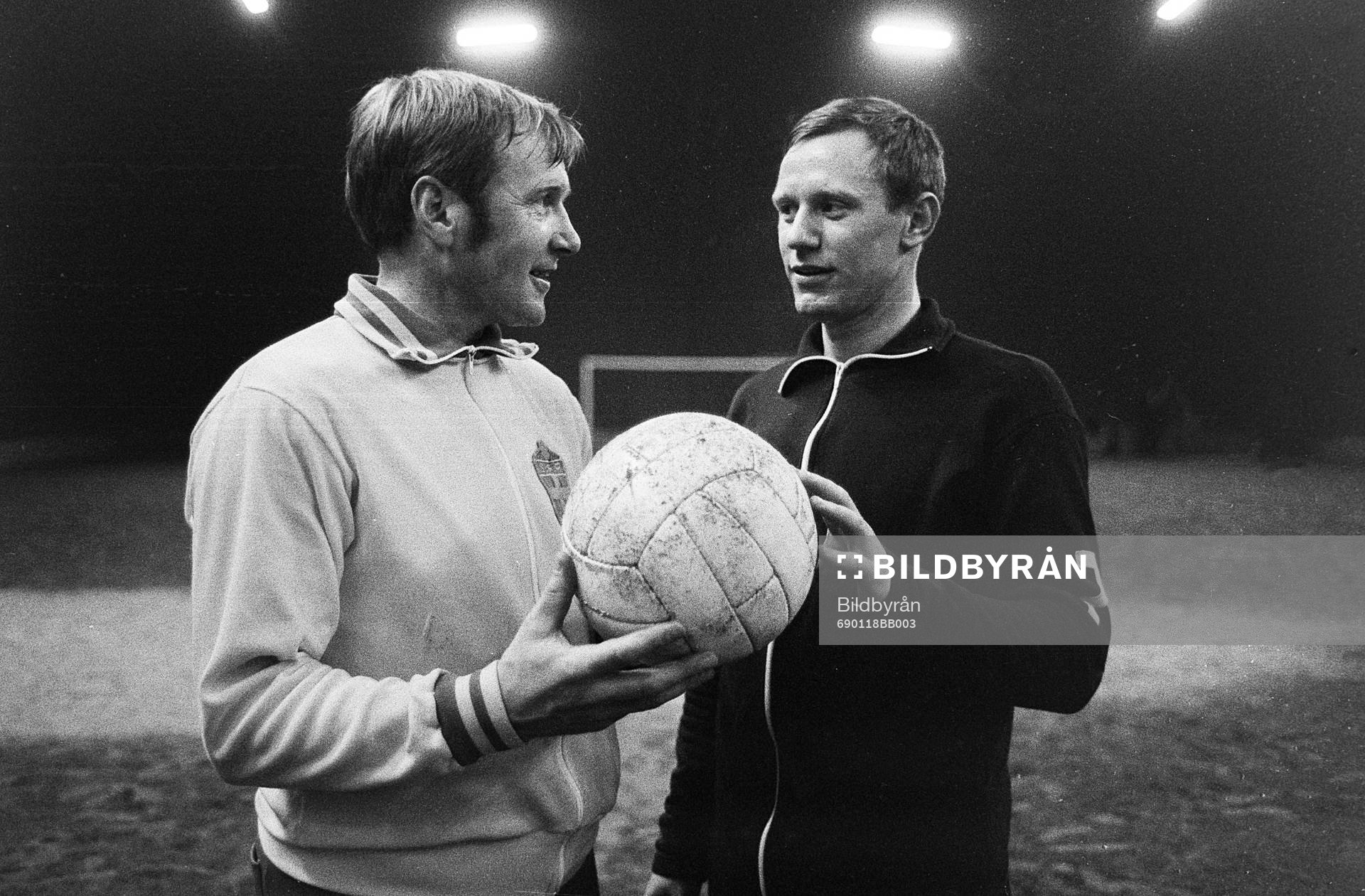 Orvar Bergmark, förbundskapten och Björn Nordqvist