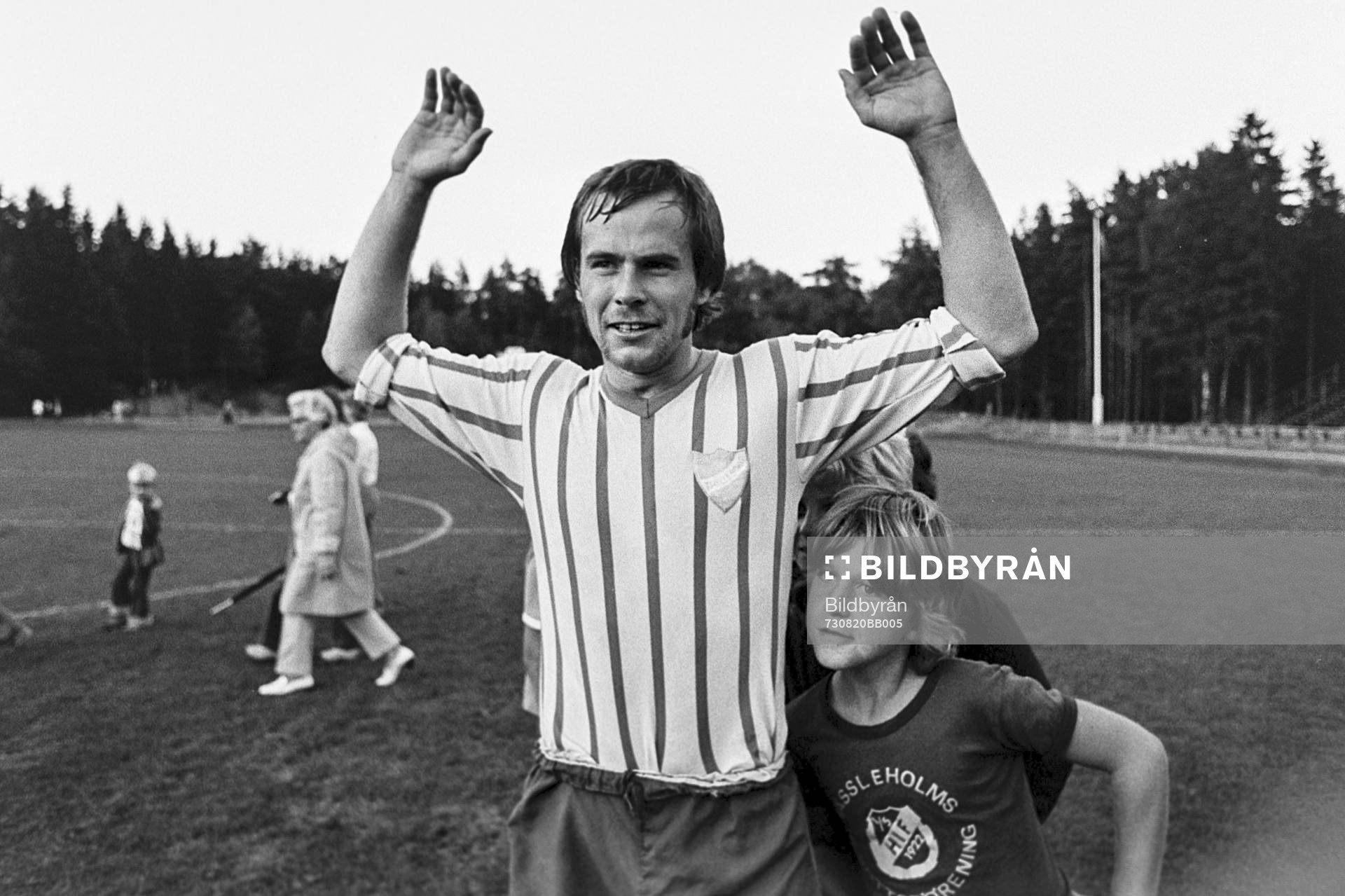 Fotboll, Div 2 södra, Hässleholms IF - IFK Trelleborg, 0-1: Jubel i Trelleborg efter matchen.