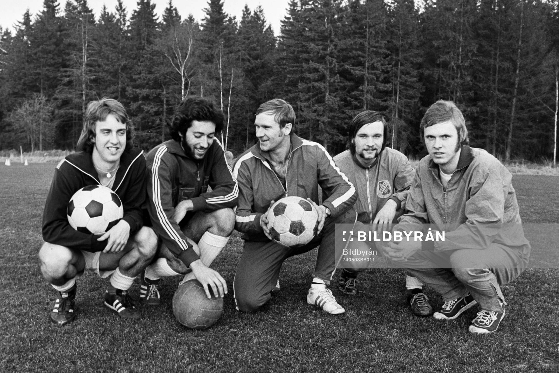 Fr. v Mats Nordgren, Alf Jönsson, Bert Wåhlin, tränare,