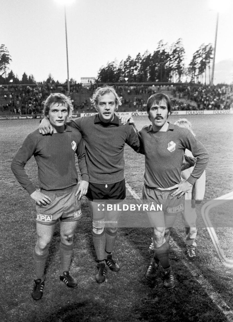  Österspelarna Björn Andersson, Göran Hagberg, målvakt och Inge Ejderstedt.