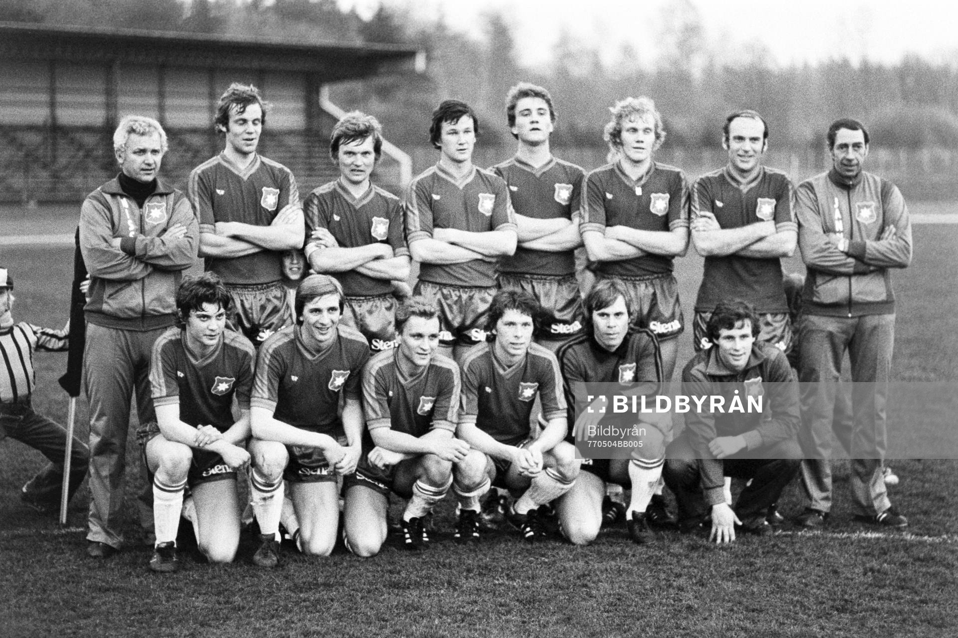 Fotboll, Div 2 södra, IFK Hässleholm - Örgryte, 1-3: Lagbild Örgryte med bl. a Sören Börjesson, Thomas Larsson, Ove Grahn, Dan Allbäck, Stefan Allbäck, Jan Olsson.