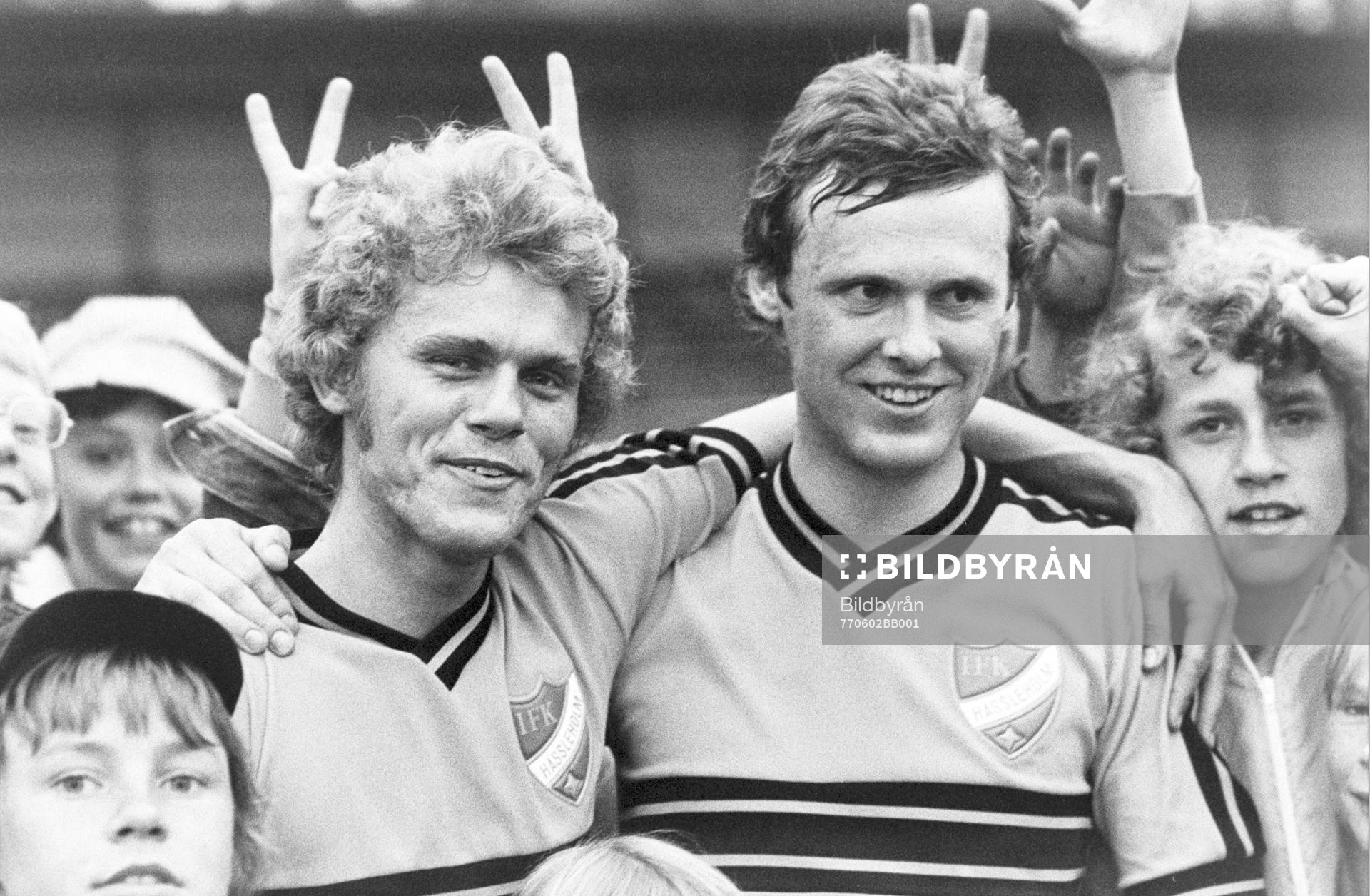Hässleholms målskyttar Sven Bertilsson och Mats Flink