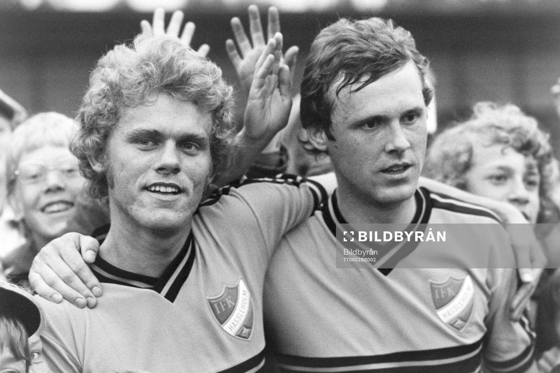 Hässleholms målskyttar Sven Bertilsson och Mats Flink