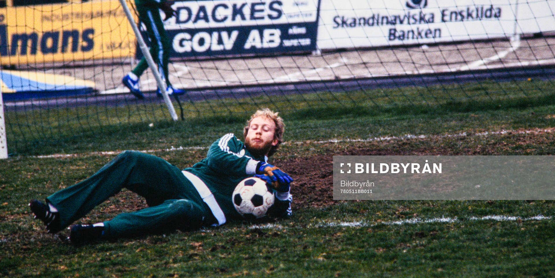 Hammarbys målvakt Gunnar Wilhelmsson vid uppvärmningen