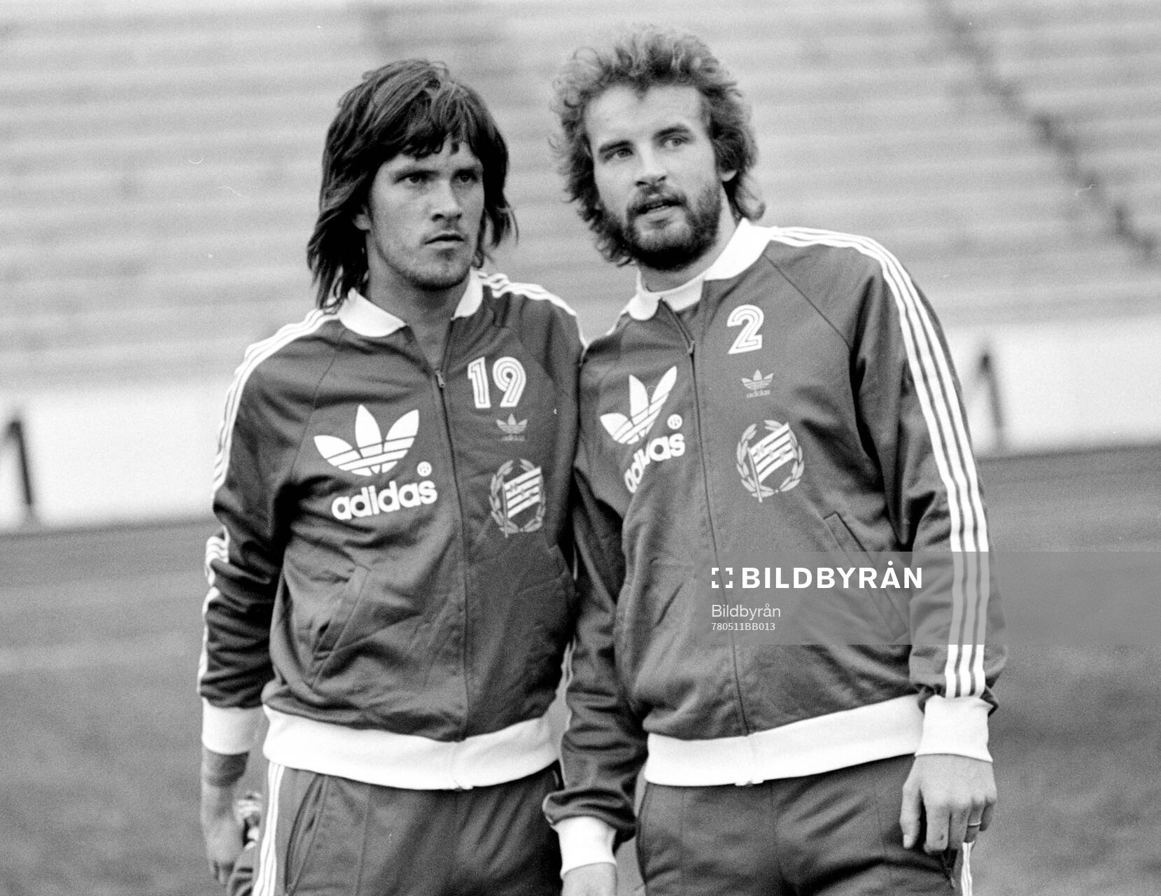 Hammarbys Klas Johansson och Mats Werner vid uppvärmningen