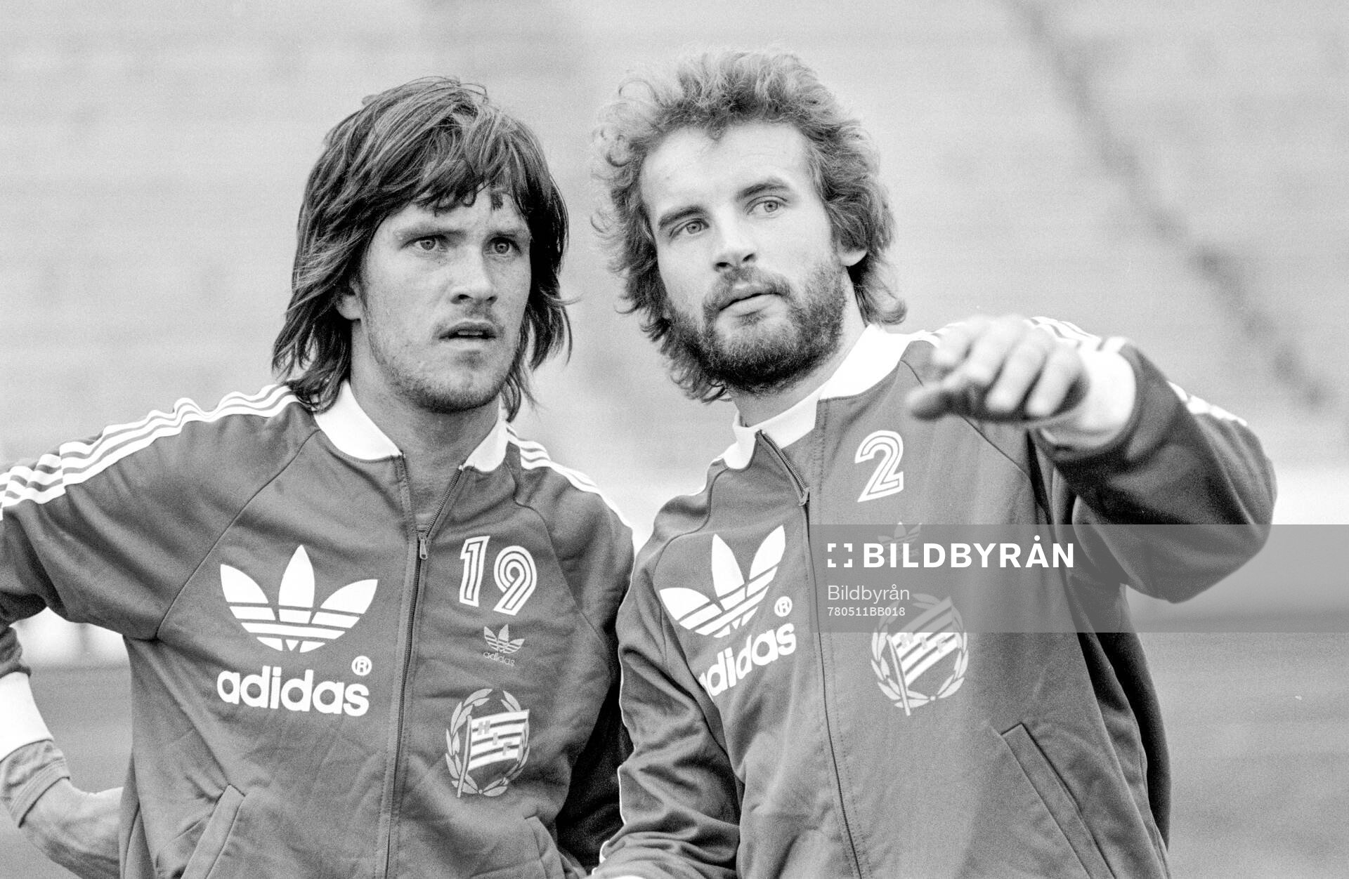 Hammarbys Klas Johansson och Mats Werner vid uppvärmningen