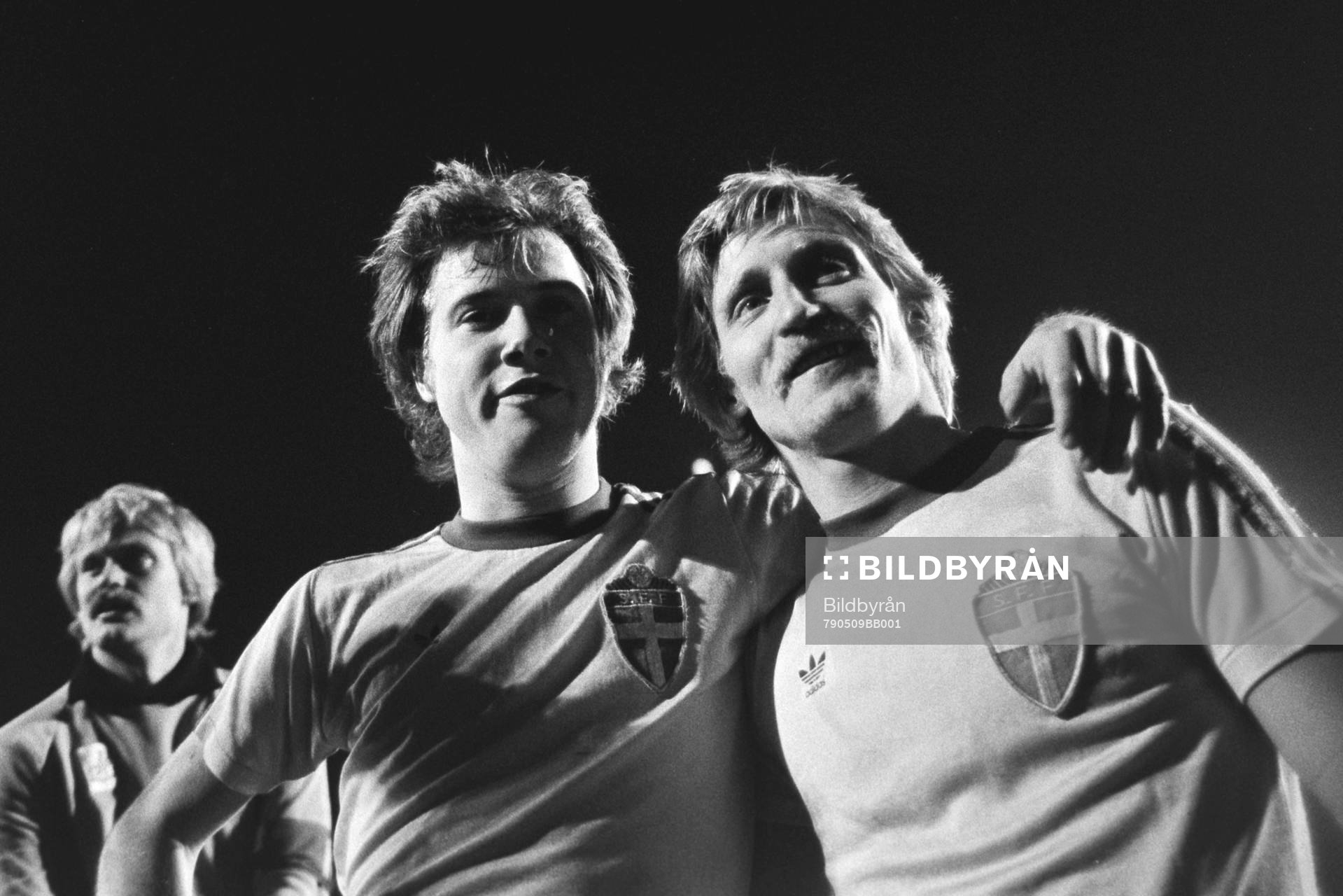  Sveriges målskyttar, Ingemar Erlandsson och Billy Ohlsson efter matchen.