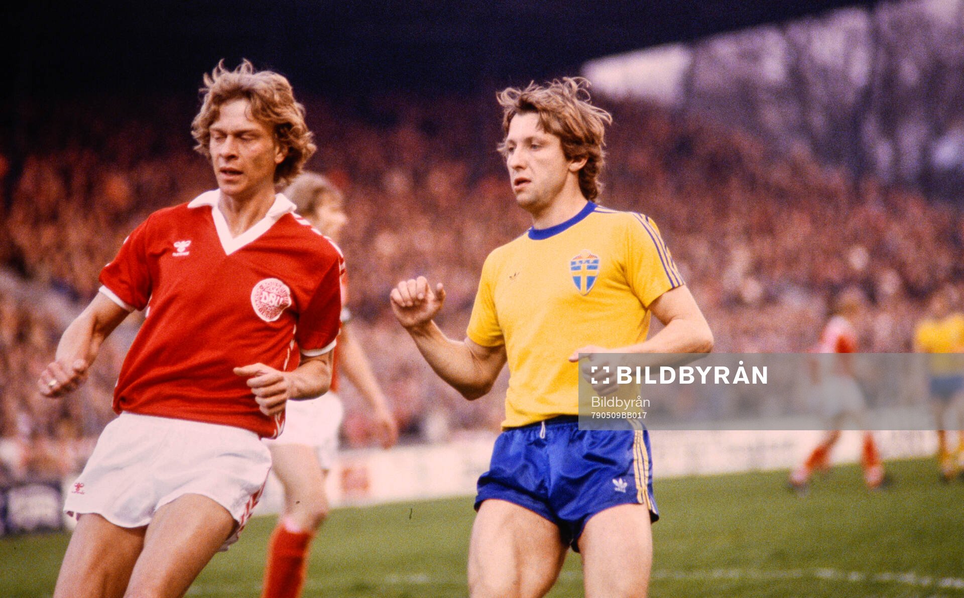 Fotboll, Träningsmatch, Danmark - Sverige 2-2: Sveriges Tore Cervin.