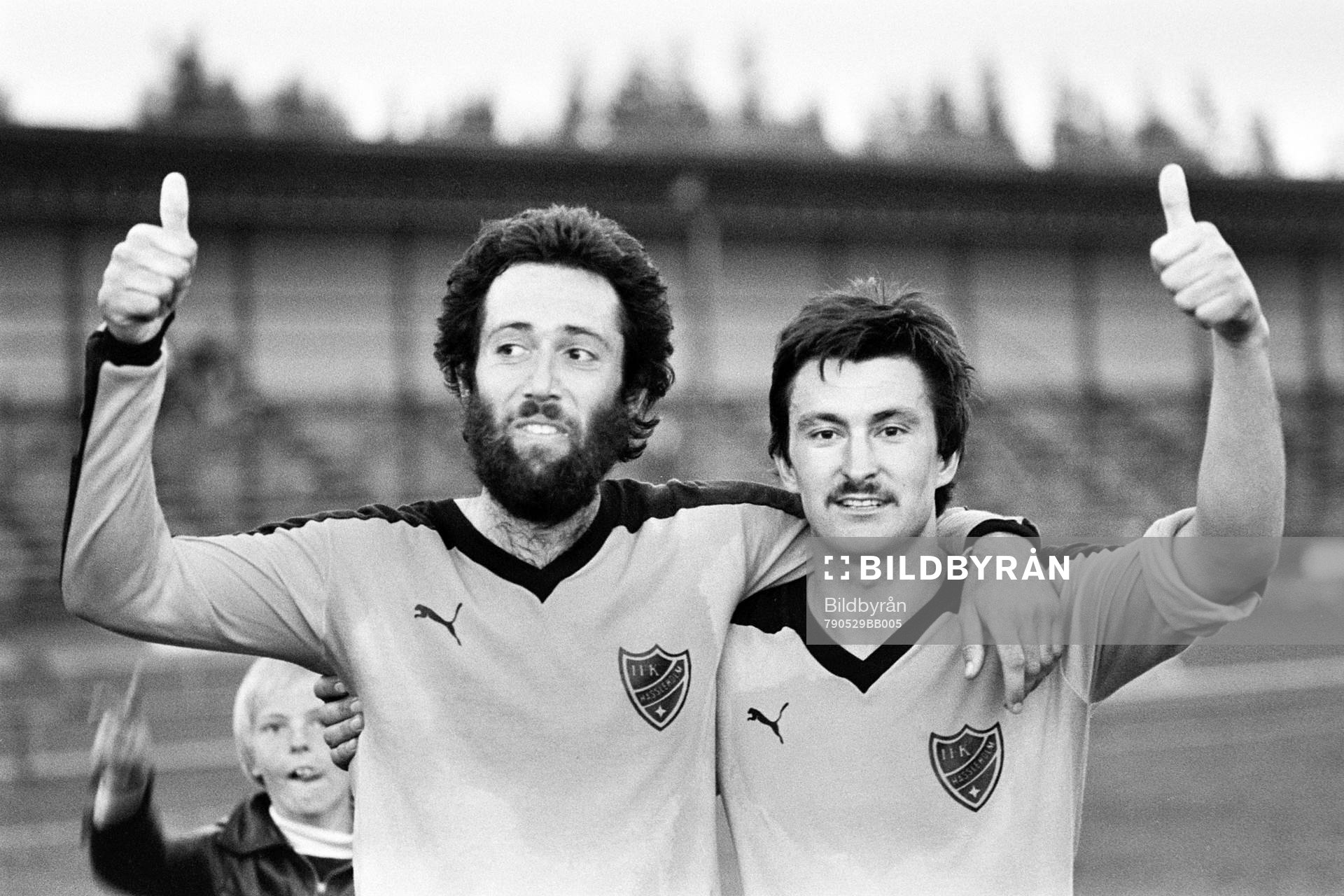Hässleholms målskyttar Alf Jönsson och Lennart Nilsson