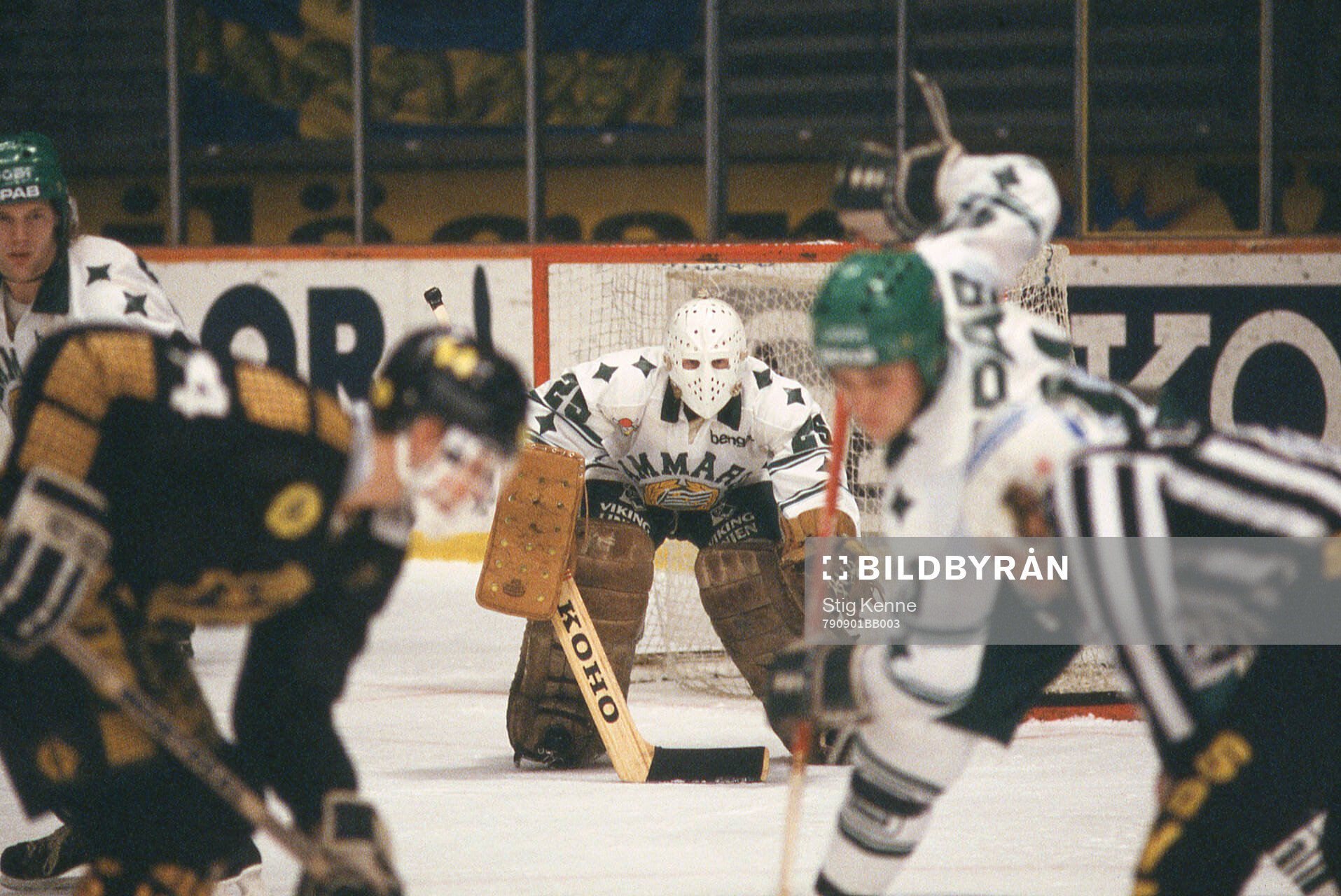 Goaltender Reino Sundberg of Hammarby in  Stockholm.