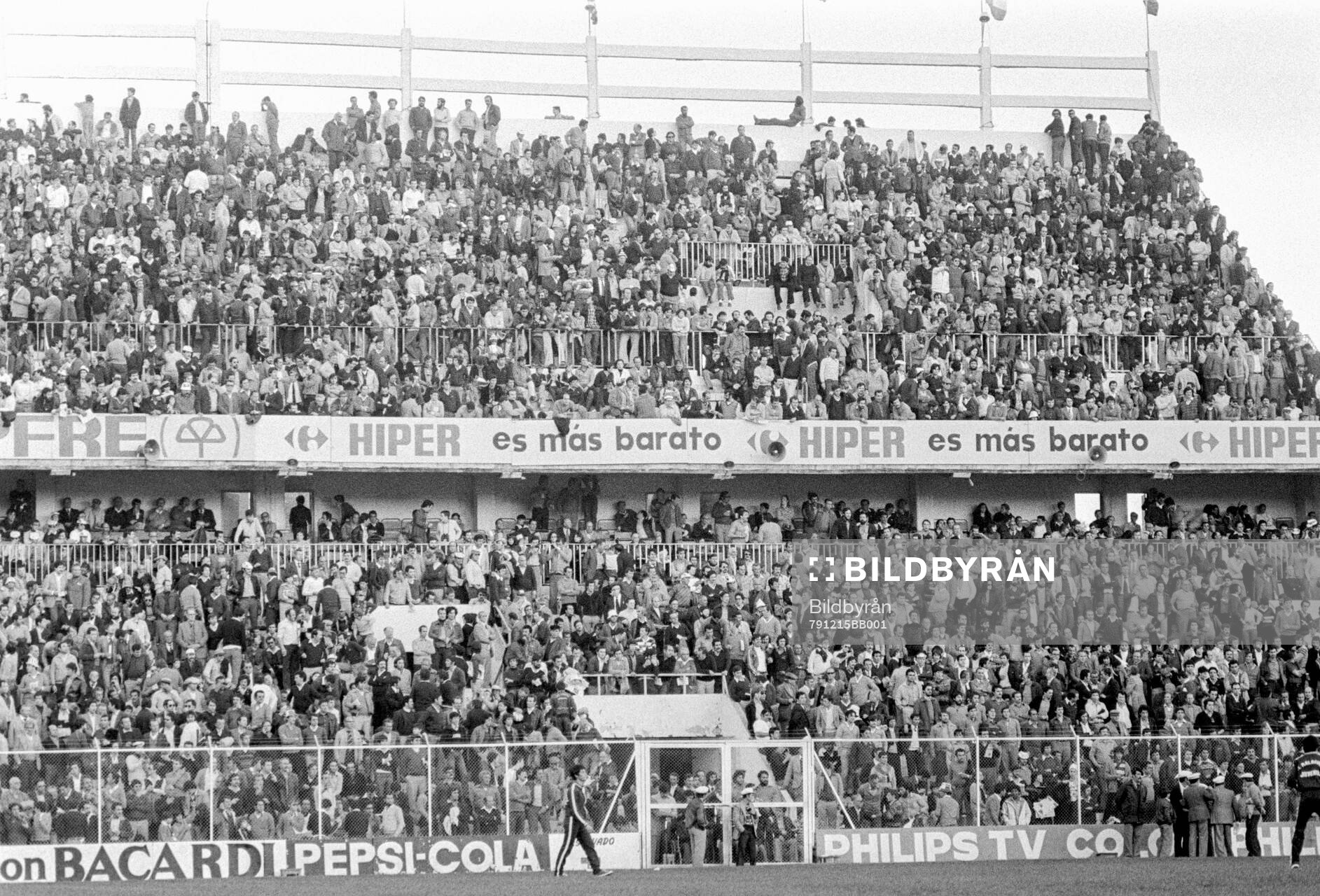 Fans at La Rosaleda stadium in Malaga