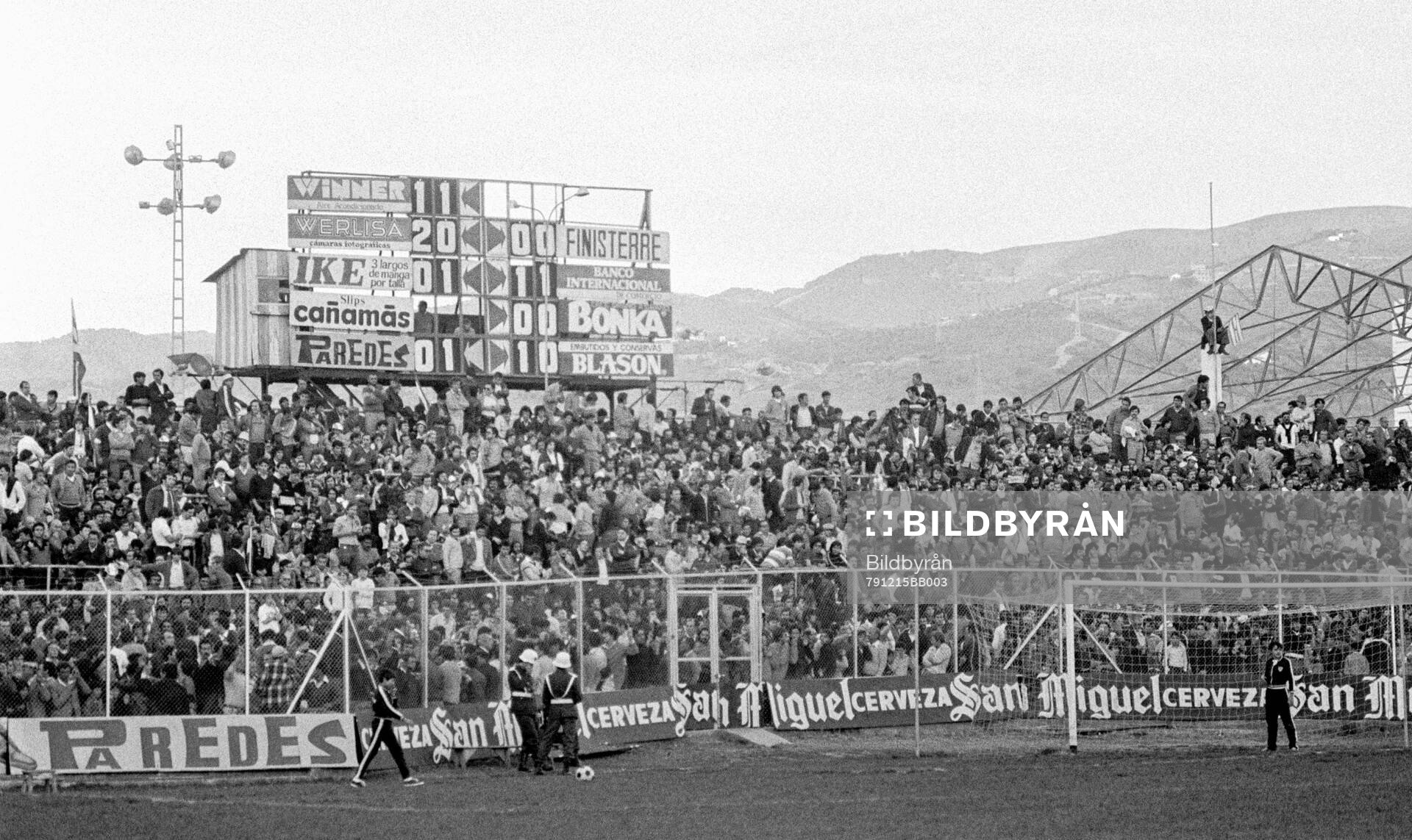 Fans at La Rosaleda stadium in Malaga