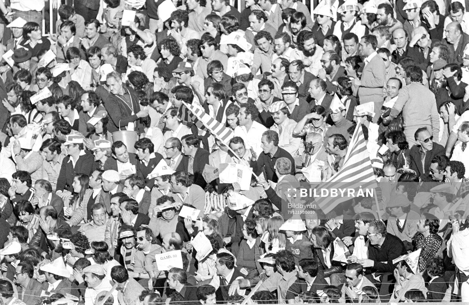 Fans at La Rosaleda stadium in Malaga