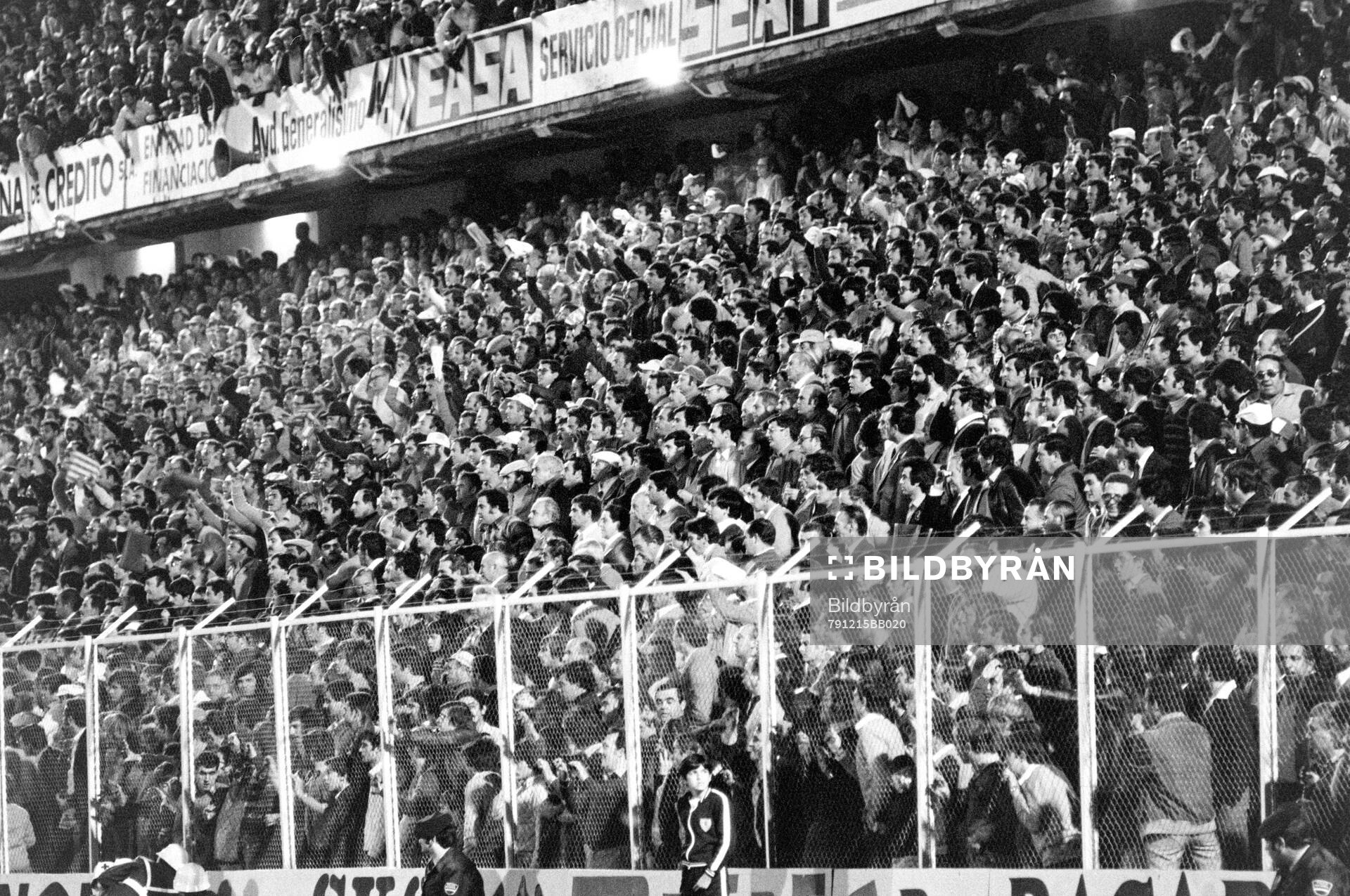 Fans at La Rosaleda stadium in Malaga