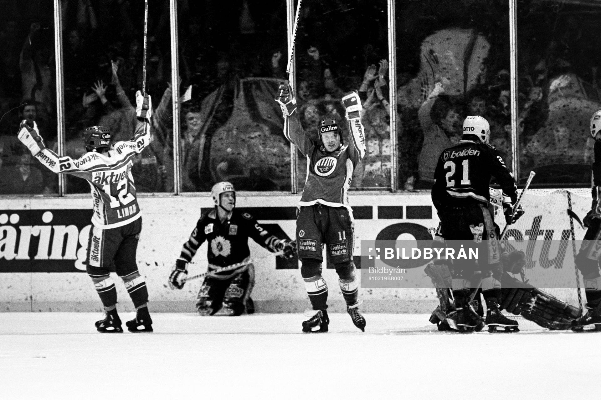 Frölundas Mats Lindh och Kent Eriksson jublar