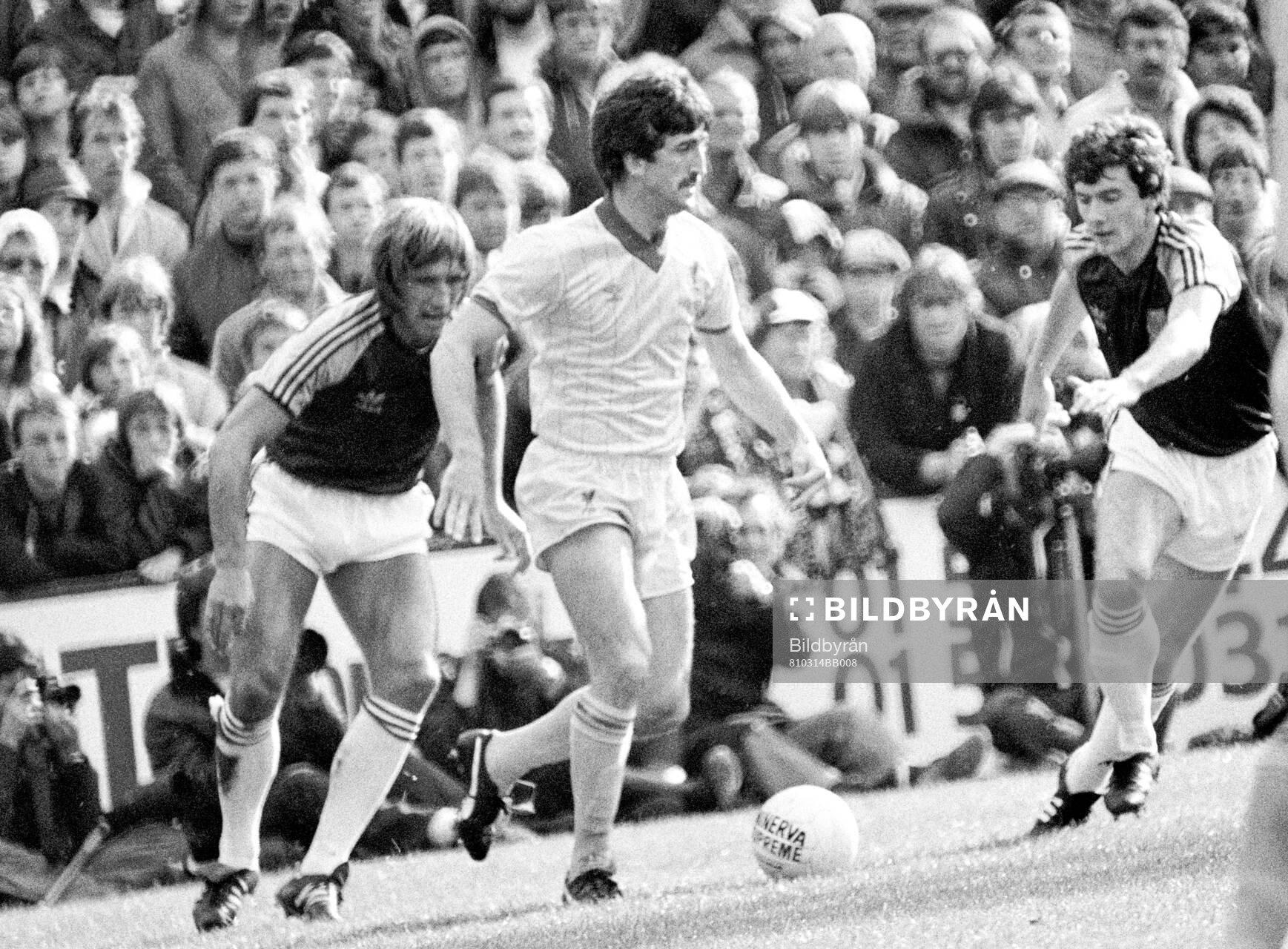 David Johnson of Liverpool, Billy Bonds and Ray Stewart of