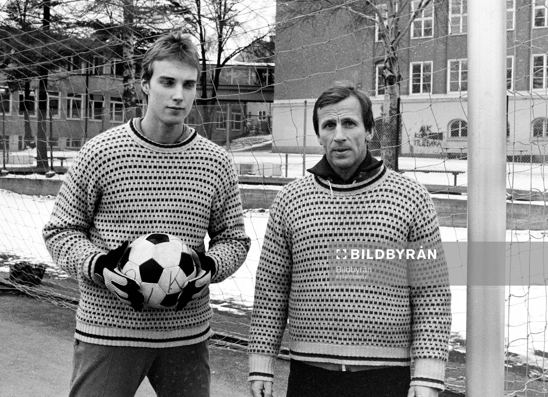Bernt Ljung, målvakt och Rolf Zetterlund, tränare