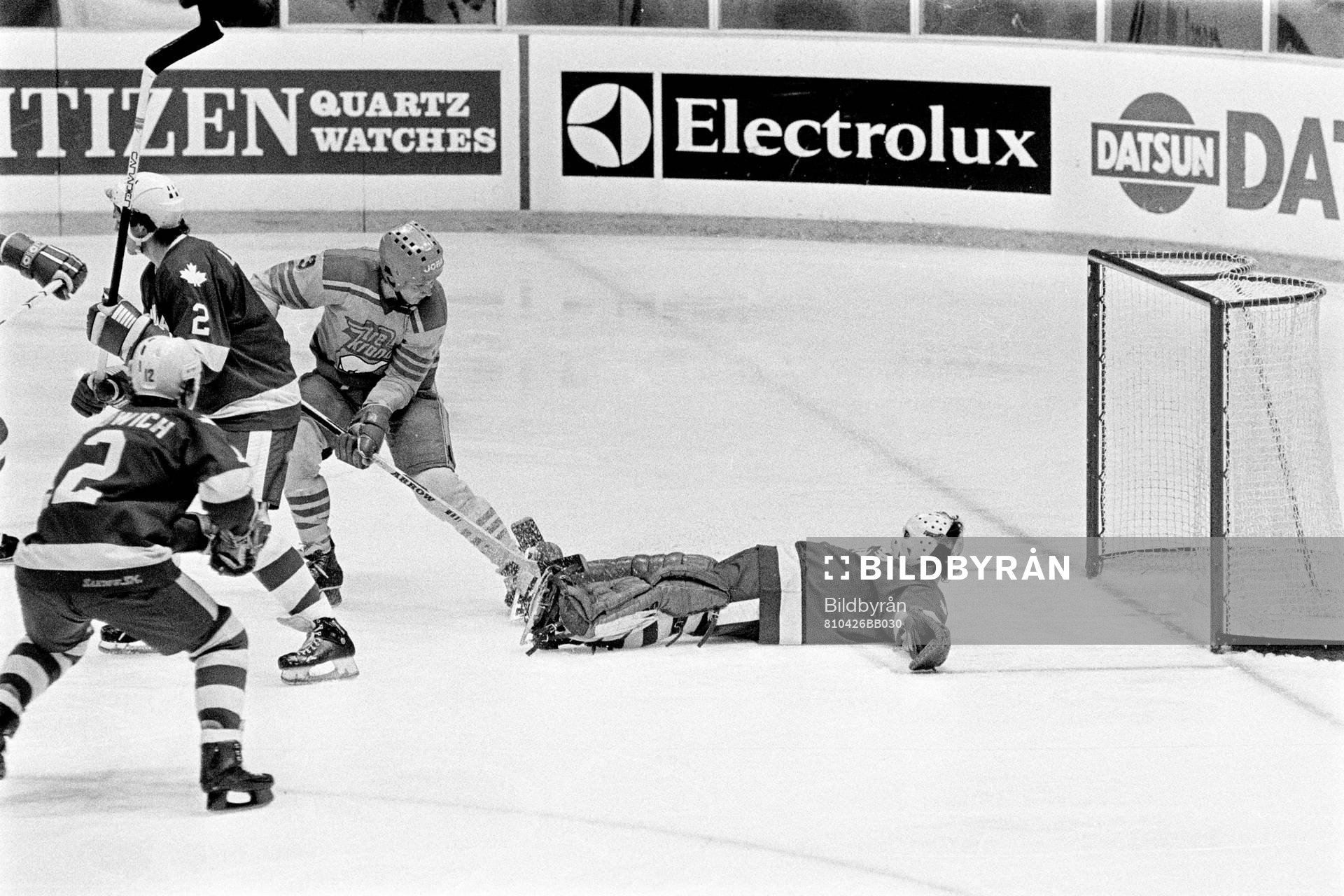 Peter Helander och Philippe Myre, målvakt i Kanada