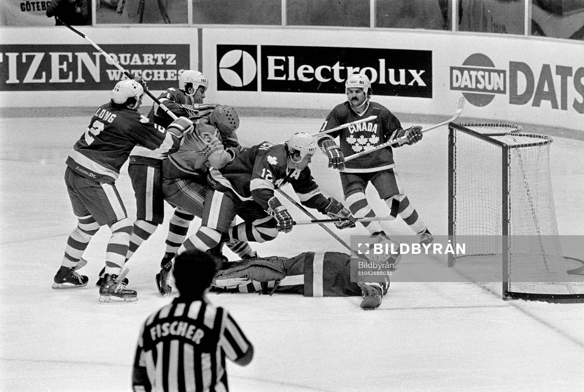 Peter Helander och Philippe Myre, målvakt i Kanada