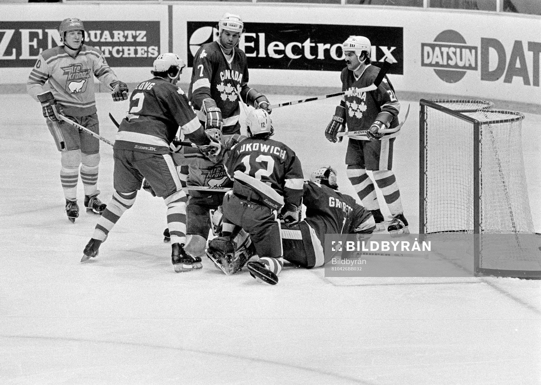 Peter Helander och Philippe Myre, målvakt i Kanada
