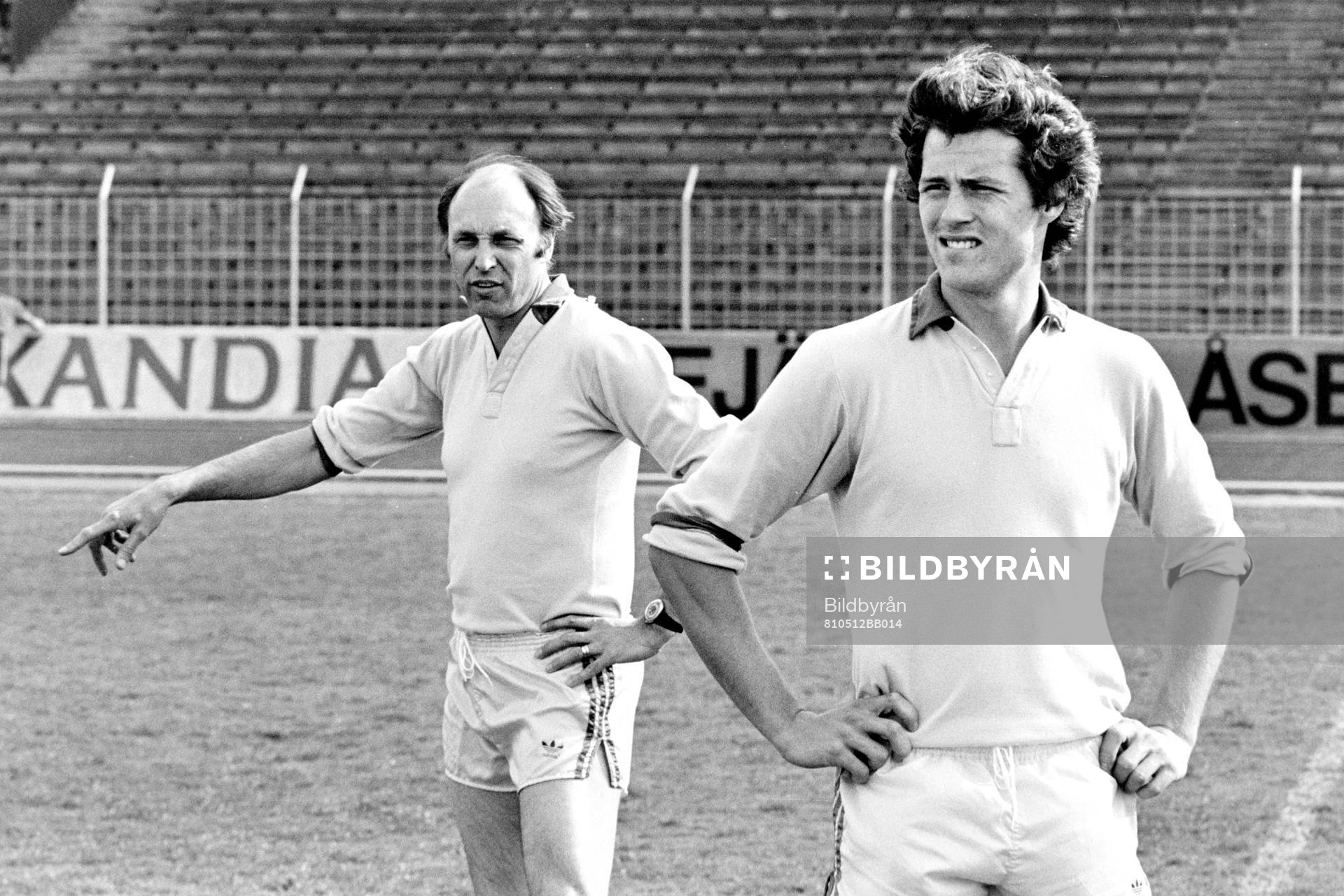 Lars Arnesson, förbundskapten och Glenn Hysén