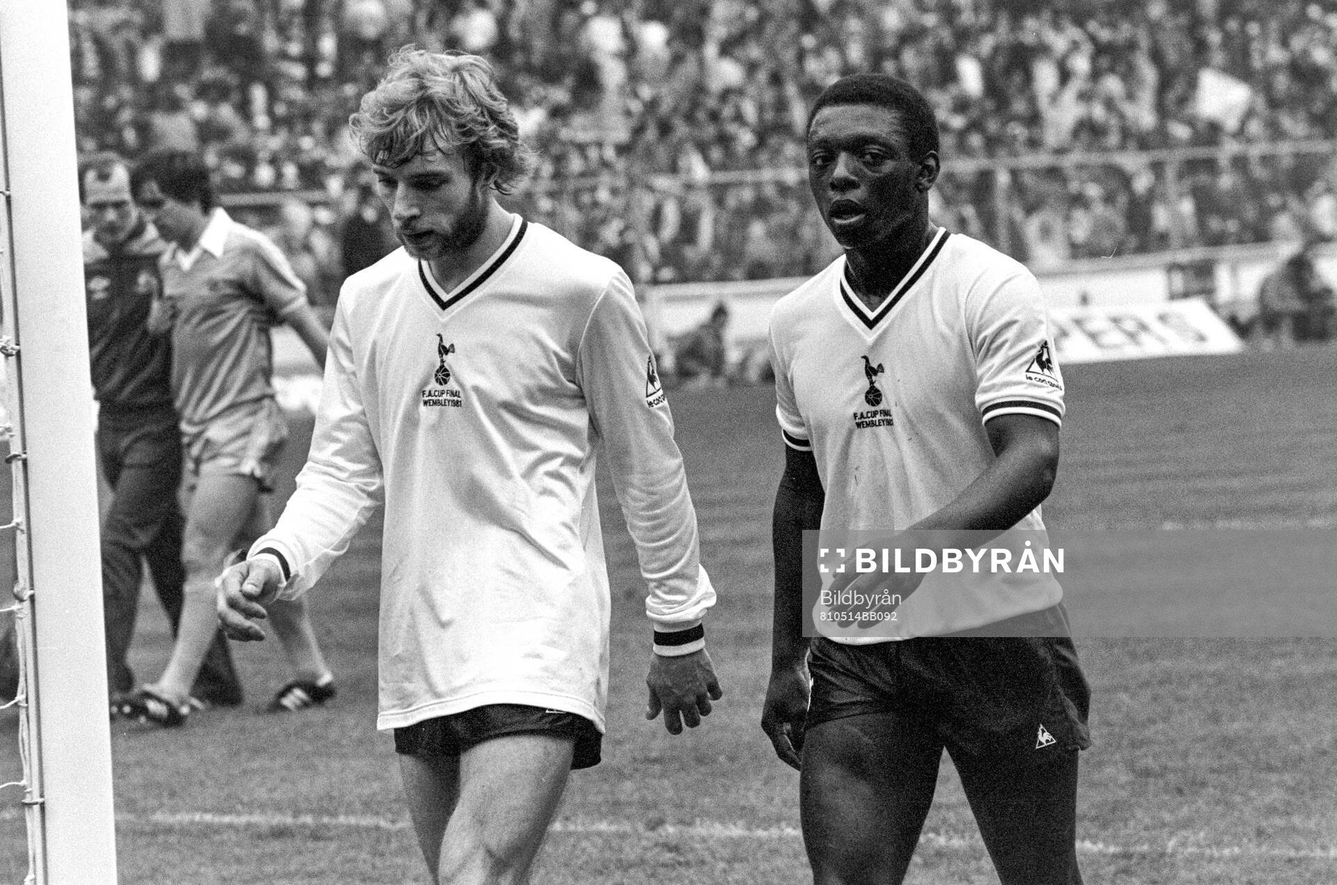 Tottenhams Steve Archibald and Garth Crooks