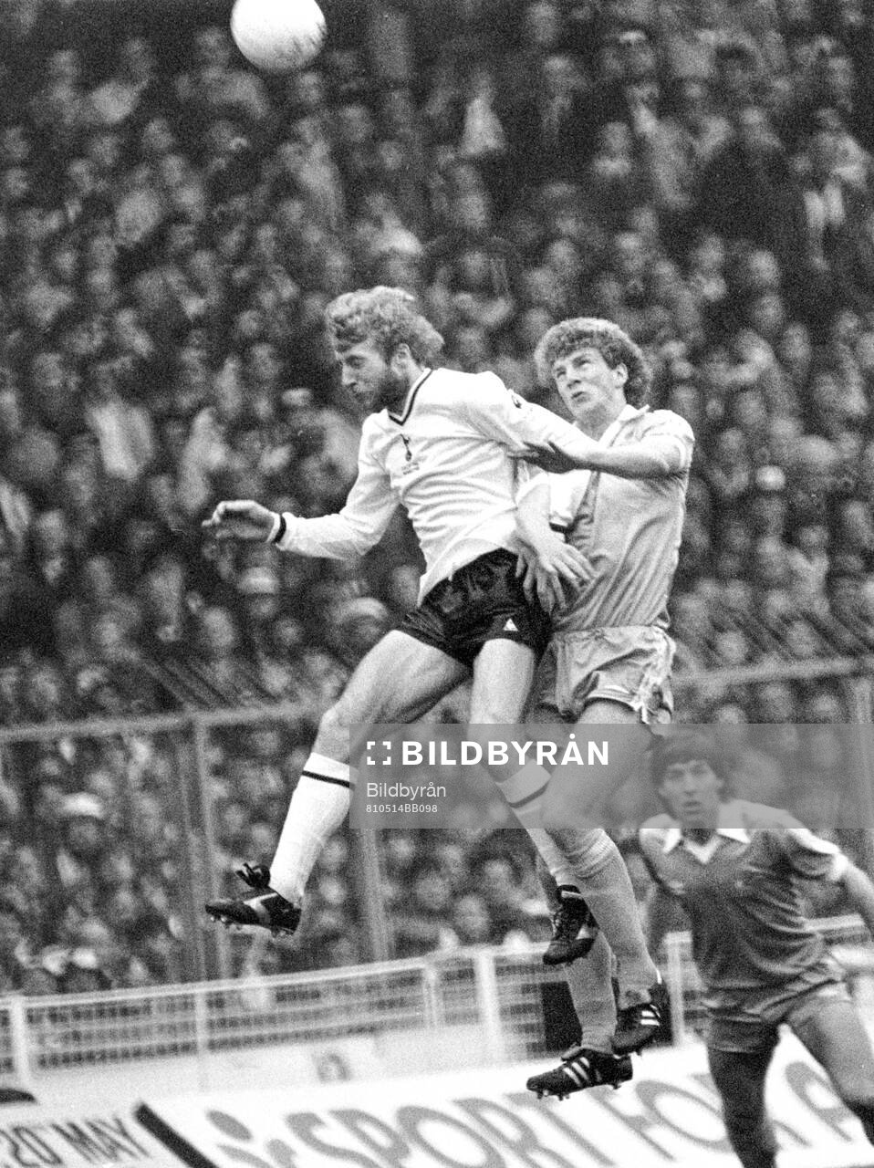 Tottenhams Steve Archibald against Citys Tommy Caton