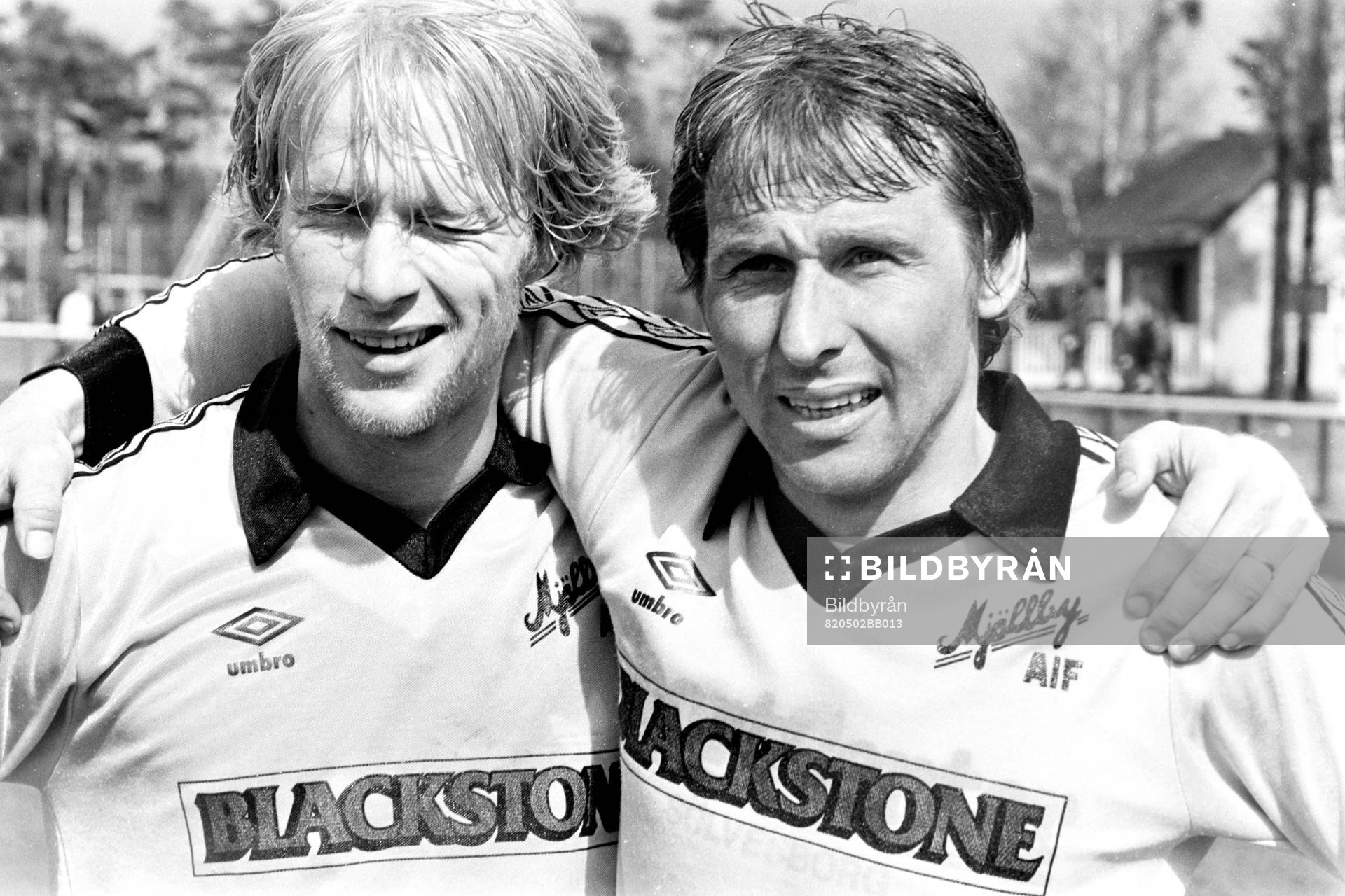 Mjällbys målskyttar Lennart Weidenstolpe och Bo Andersson