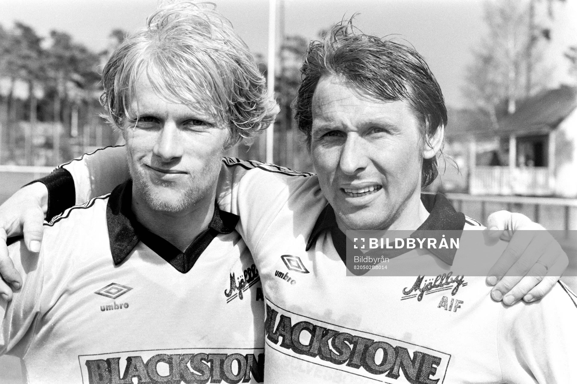 Mjällbys målskyttar Lennart Weidenstolpe och Bo Andersson