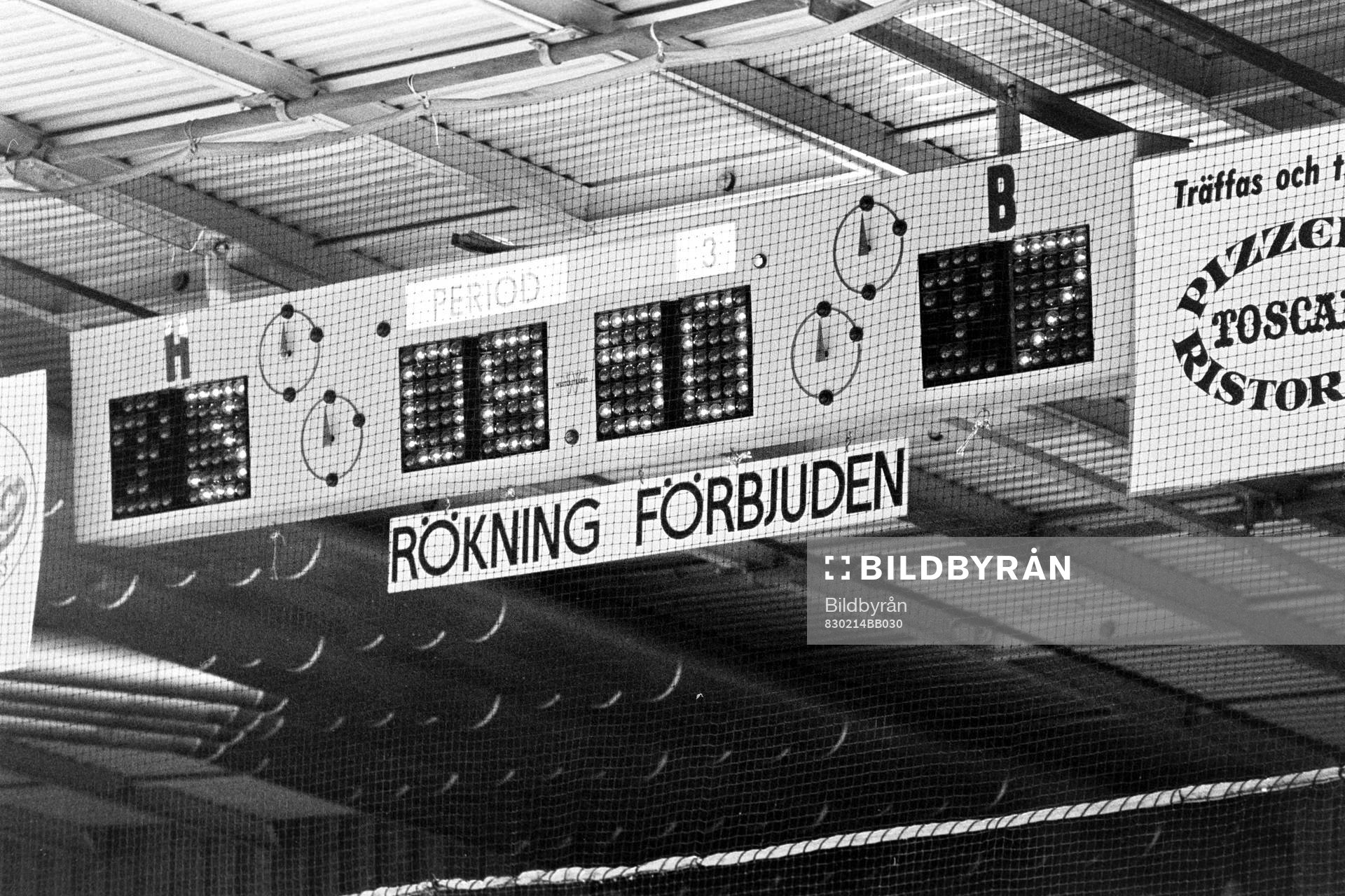 Resultattavlan på Malmö Isstadion