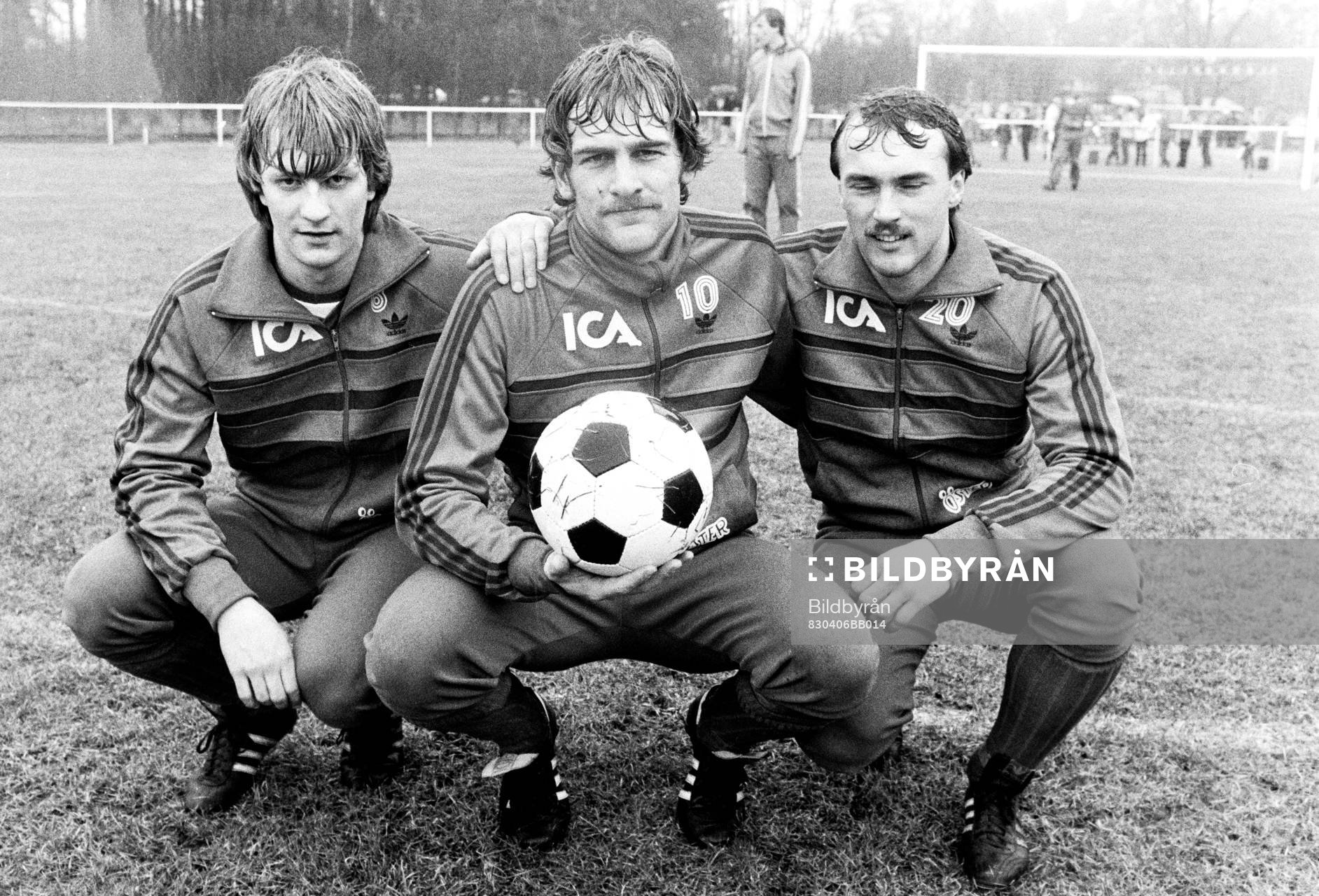Fotboll, Allsvenskan, Öster, förhands: Tommy Käll, Thomas Holmbeck och Åke Andersson.