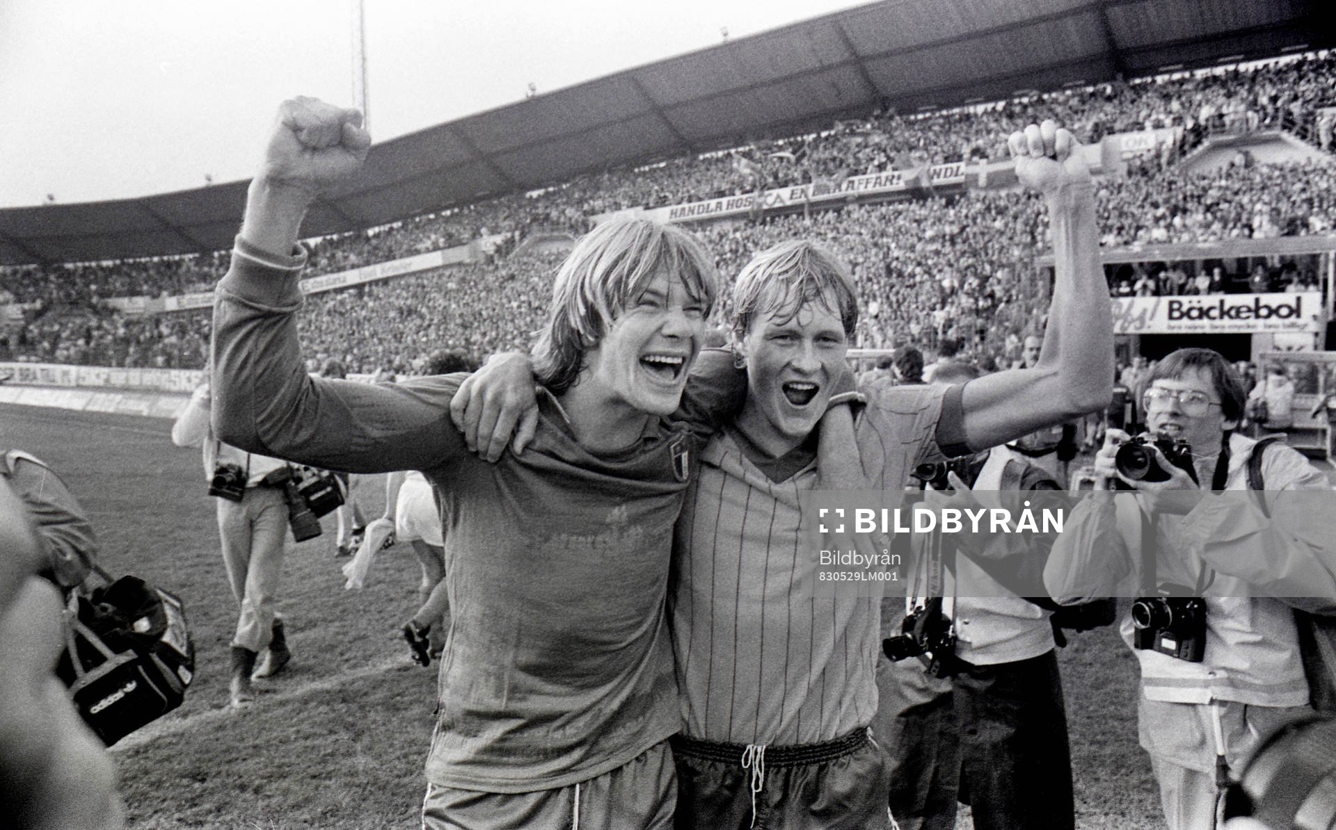 Glenn Strömberg och Håkan Sandberg, jubel, glädje