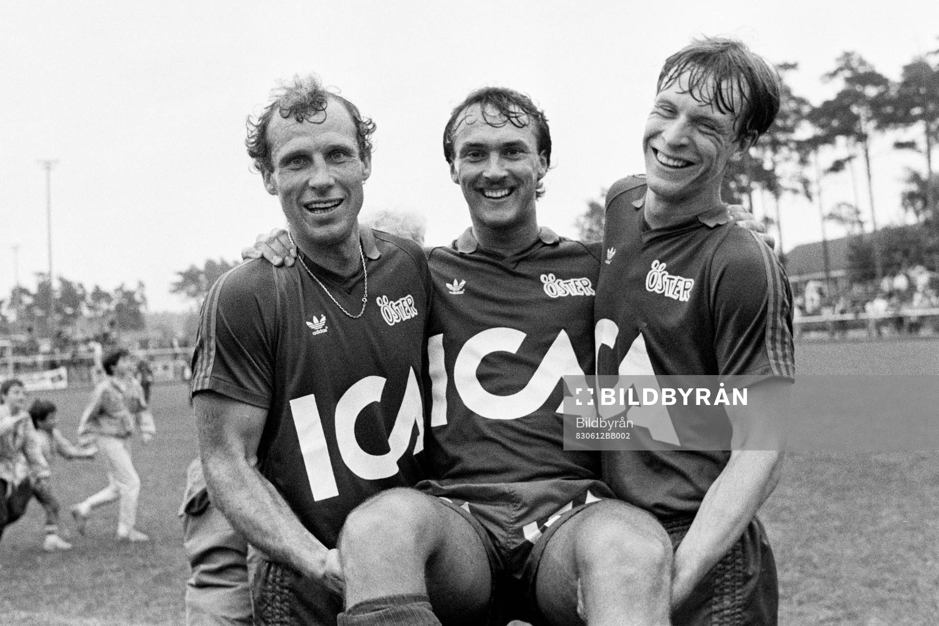  Östers matchhjältar fr. v Jan Mattsson, Åke Andersson och Peter Truedsson.