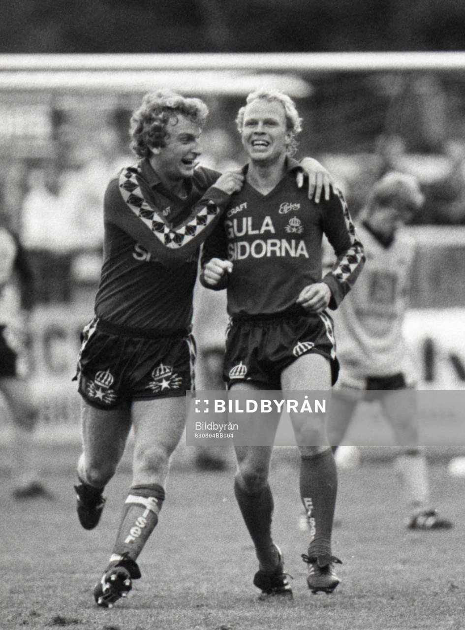 Roger Bergström och Thomas Ahlström, Elfsborg, jubel,